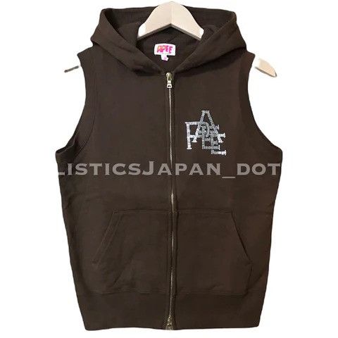 Bape Bape Apee Swarovski Crystal Nested Logo Sleeveless Hoodie Size S / US 4 / IT 40 - 1 Thumbnail