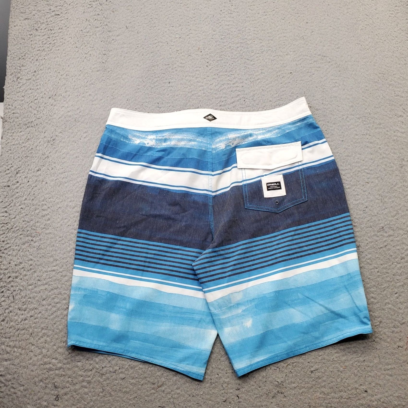 O'Neill O'Neill Board Shorts Mens 34 Multi Striped Surf Surfing Water Polo Drawstring Size US S / EU 44-46 / 1 - 2 Thumbnail