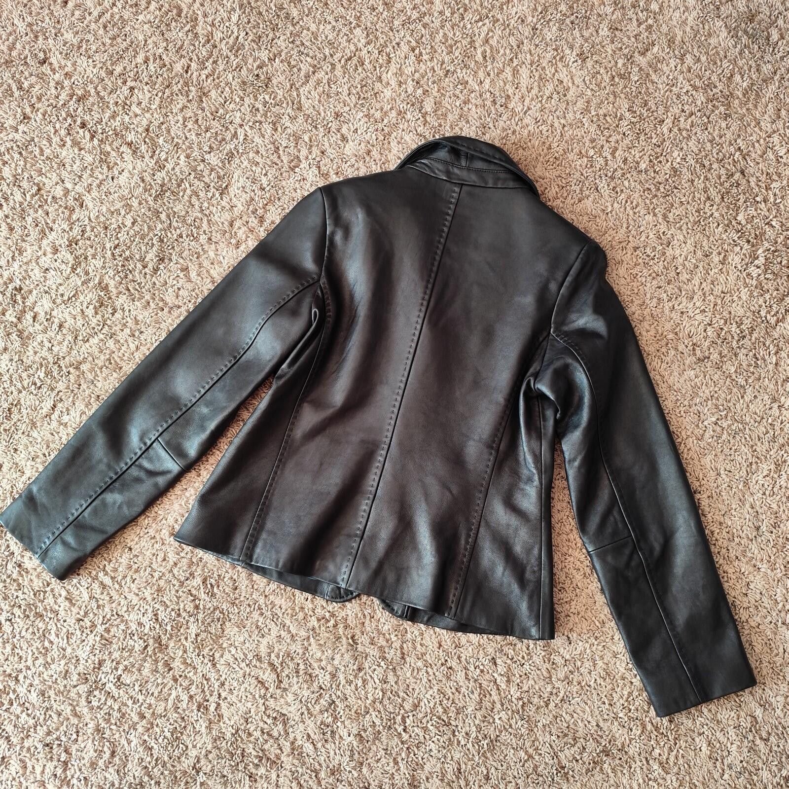 Apt. 9 apt .9 Women's Blazer Black Lambskin Leather Size M Size M / US 6-8 / IT 42-44 - 6 Thumbnail