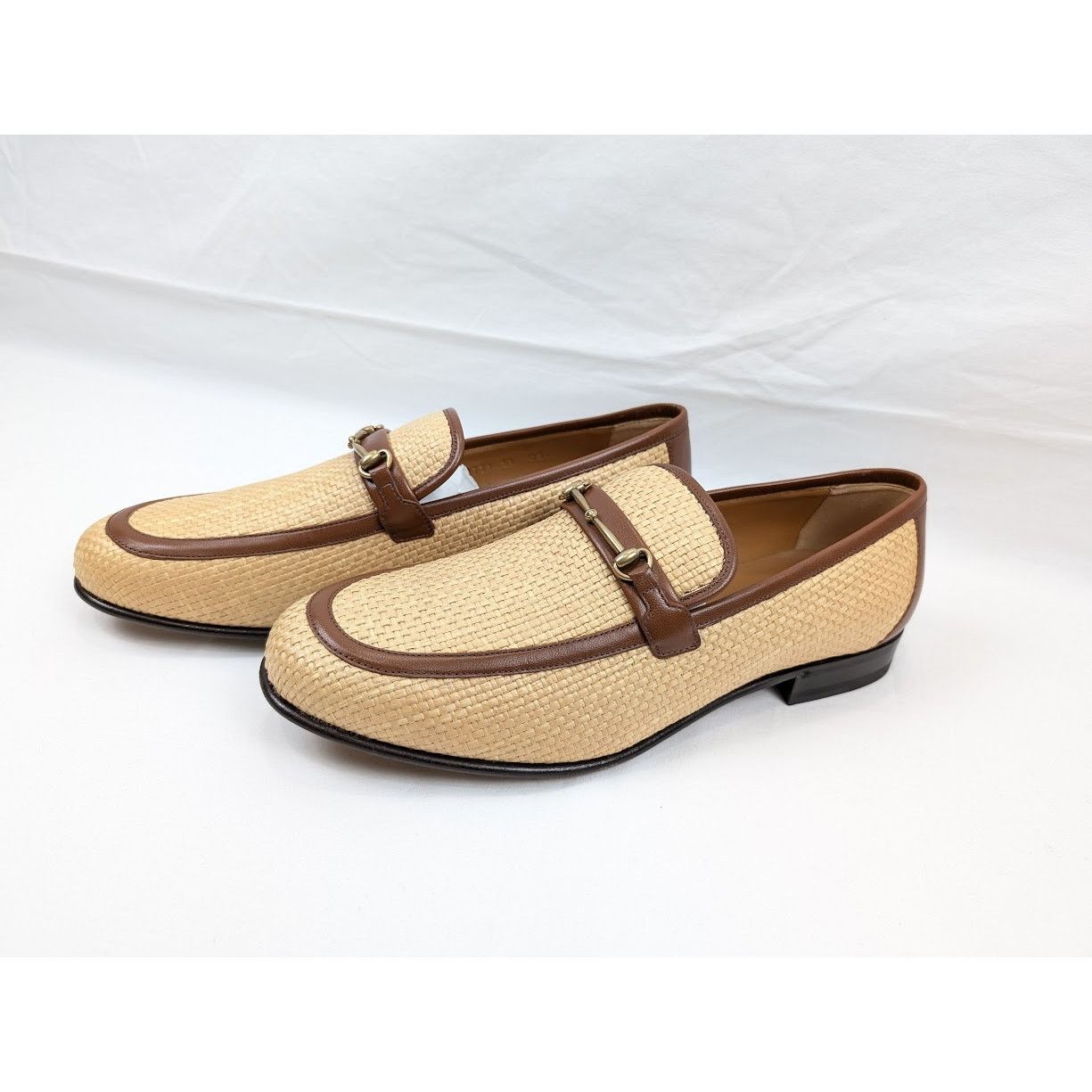 Gucci o1rshd1 Horsebit Buckle Loafers in Beige/Brown Size US 11.5 / EU 44-45 - 16 Thumbnail