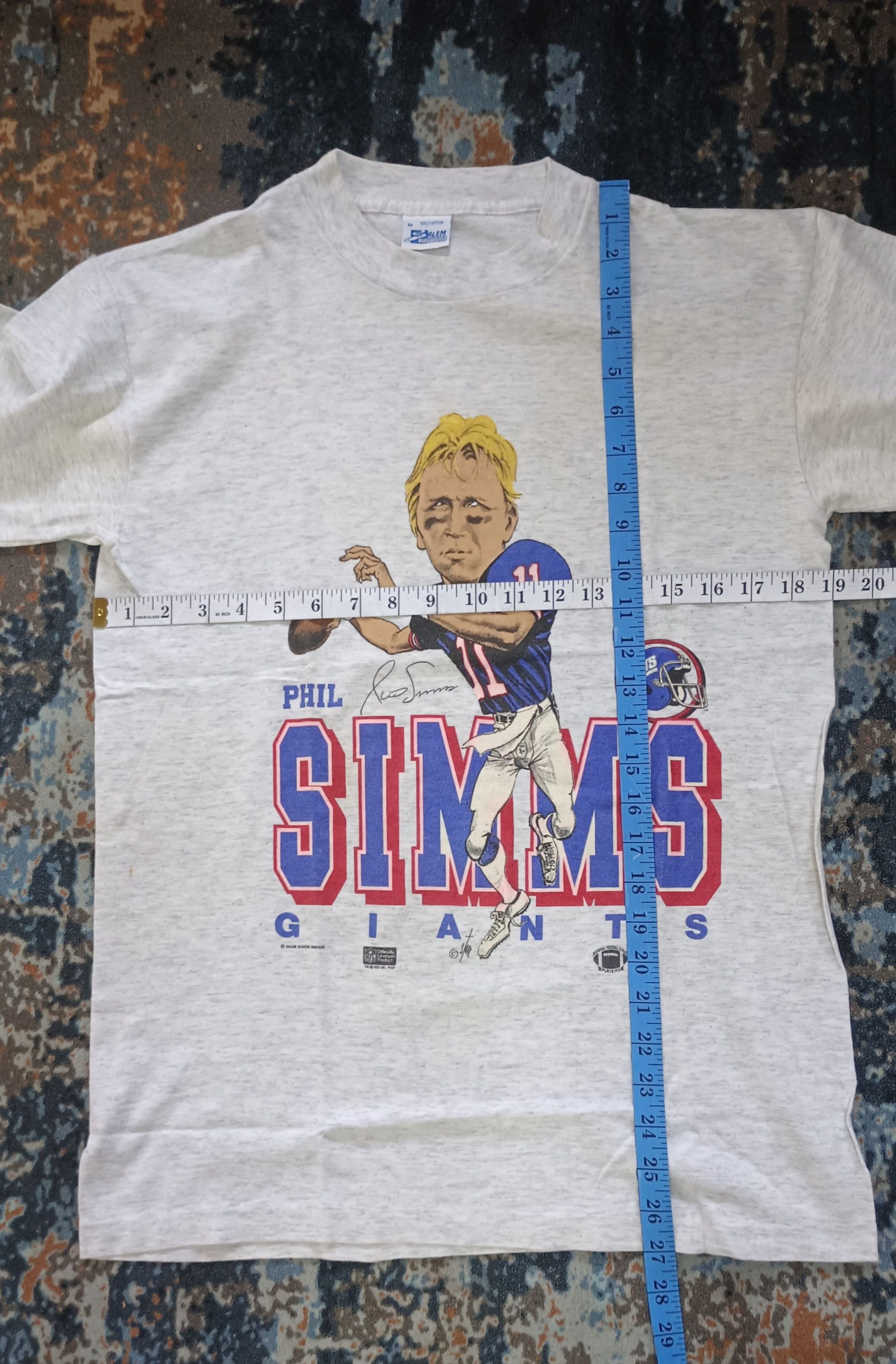 NFL × Salem Sportswear × Vintage Vintage 80s🔥 NFL Phil Simms Giants Salem Sportwear Size US M / EU 48-50 / 2 - 14 Thumbnail