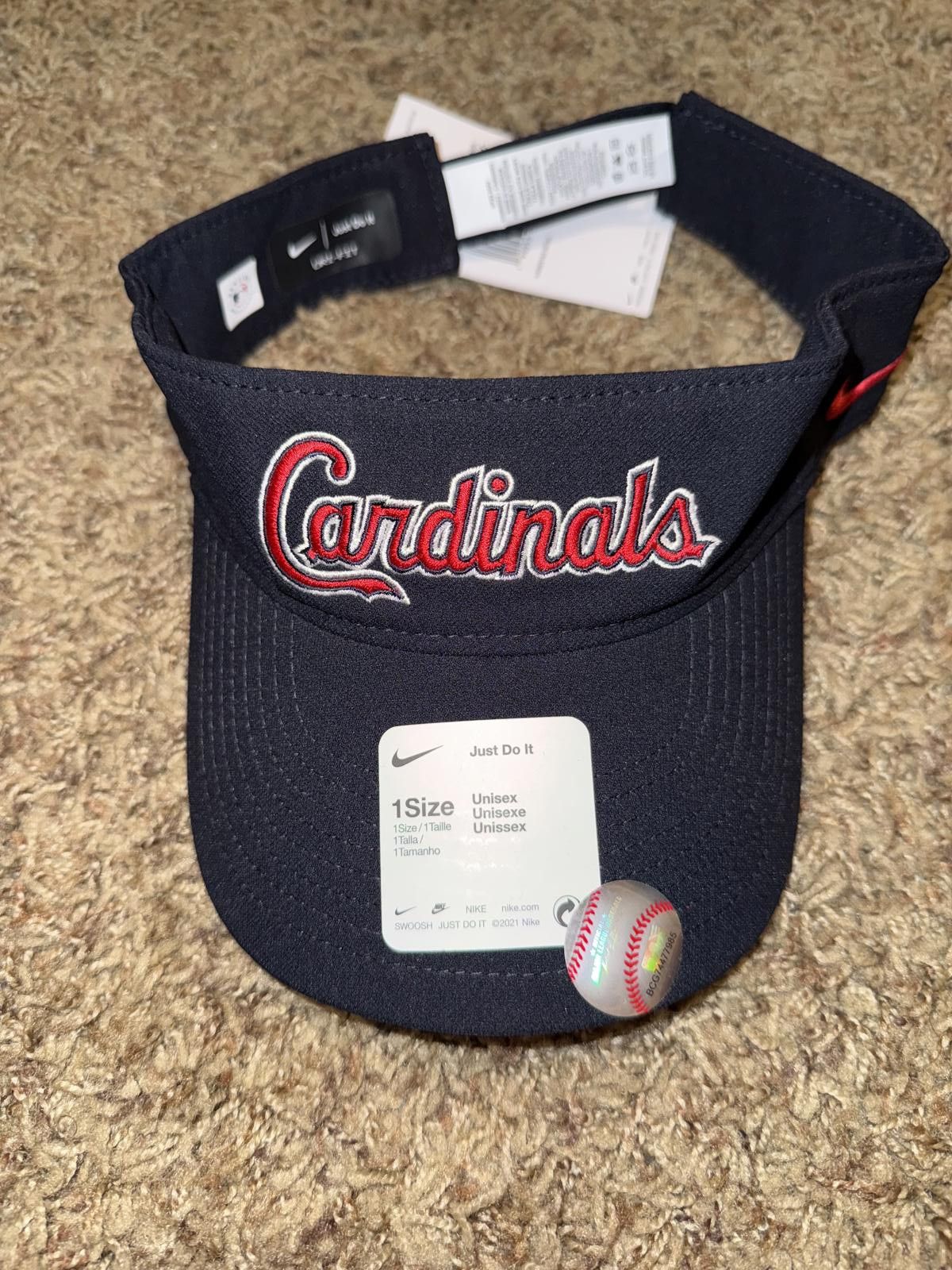 Nike Nike Men's Navy St. Louis Cardinals Wordmark Performance Adjustable Visor Size ONE SIZE - 1 Thumbnail