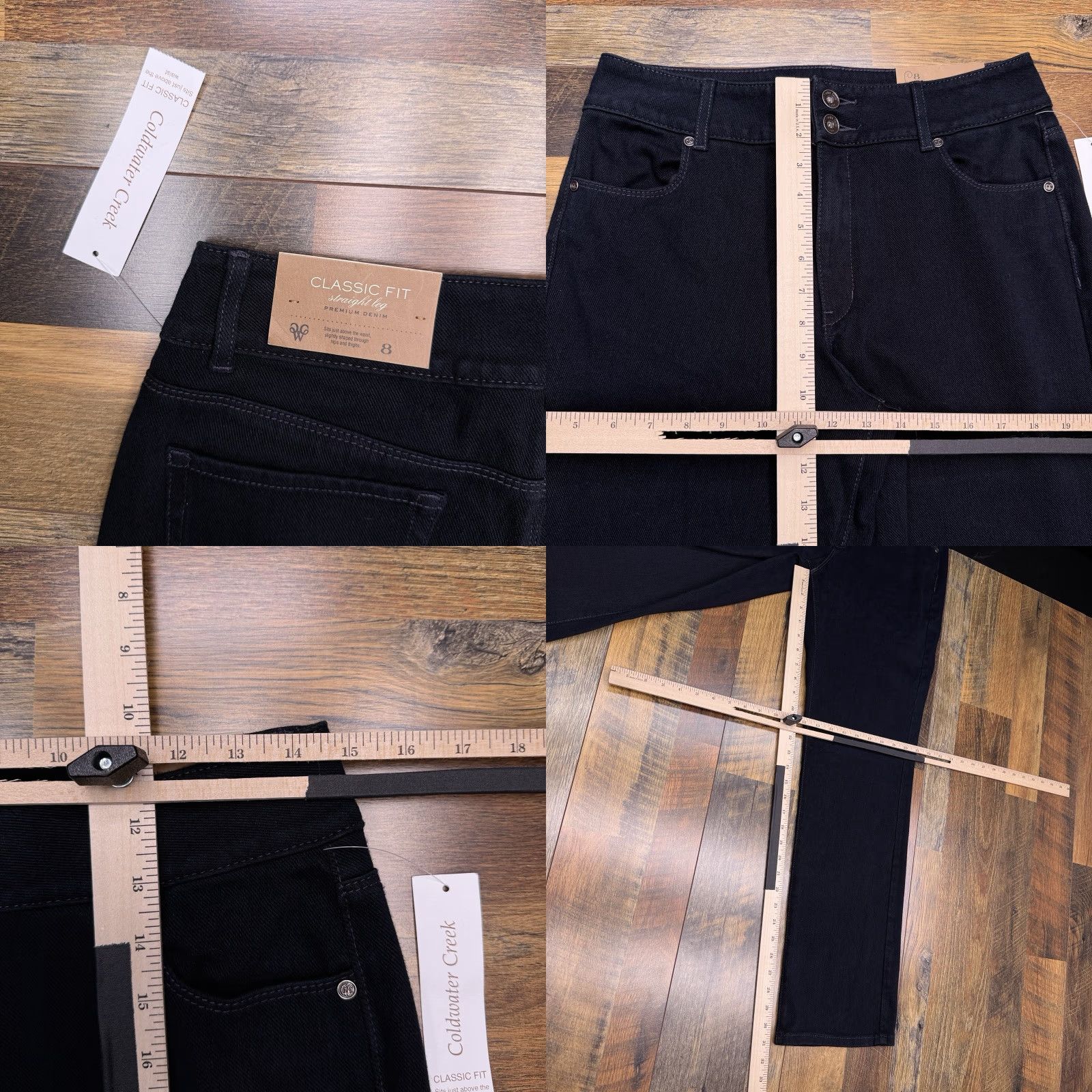 Coldwater Creek Coldwater Creek Jeans Straight Womens 8 Black Mid Rise Stretch Denim 5-Pocket Inseam 31 Fall Winter Spring Summer Vintage No Size 30" / US 8 / IT 44 - 9 Thumbnail