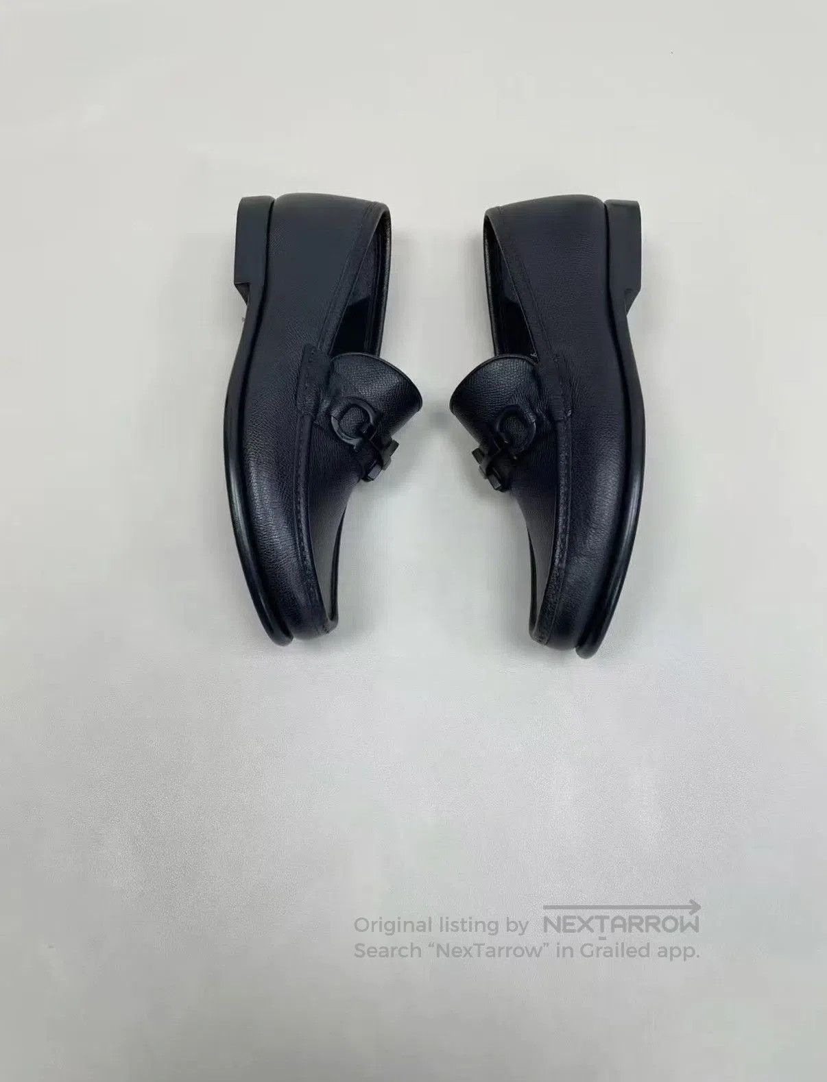 Salvatore Ferragamo Black Leather Slip-On Loafers with Buckle Accent. Size US 7 / EU 40 - 3 Thumbnail