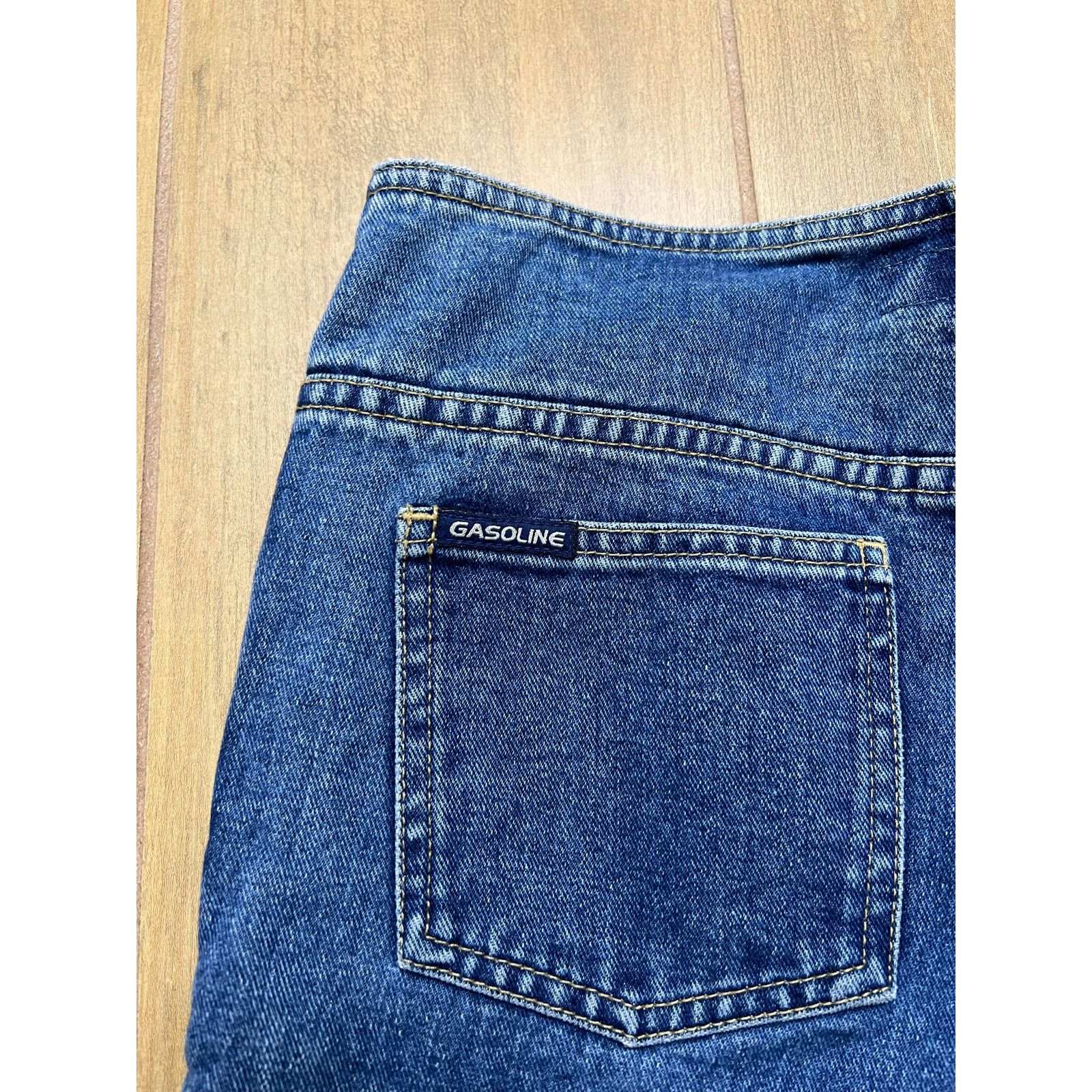 Vintage GASOLINE Flare Jeans Womens Sz 28 Vintage Y2K Embroidered Size 28" / US 6 / IT 42 - 12 Thumbnail