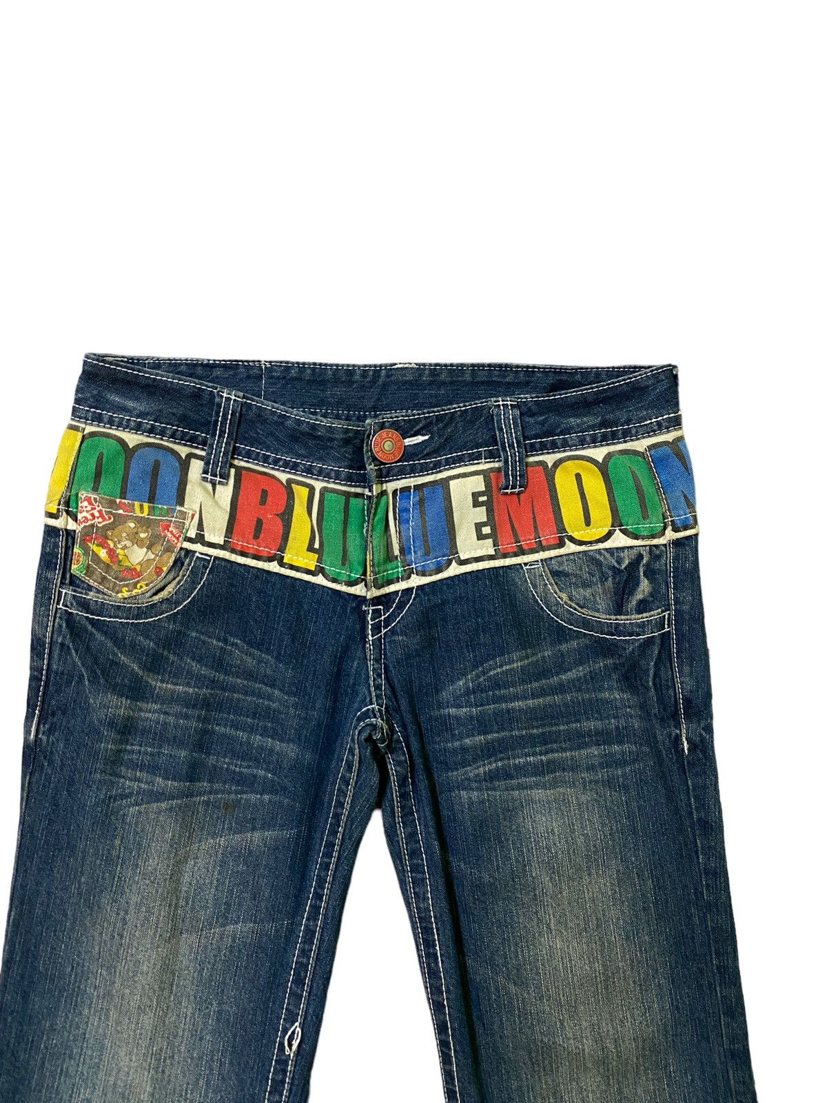 Japanese Brand × Vintage VINTAGE BLUE MOON BLUE SPELL OUT CLAWMARK LOW WAIST DENIM Size US 34 / EU 50 - 3 Thumbnail