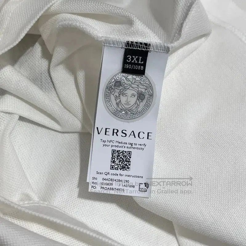 Versace White Logo Short Sleeve Polo Shirt .