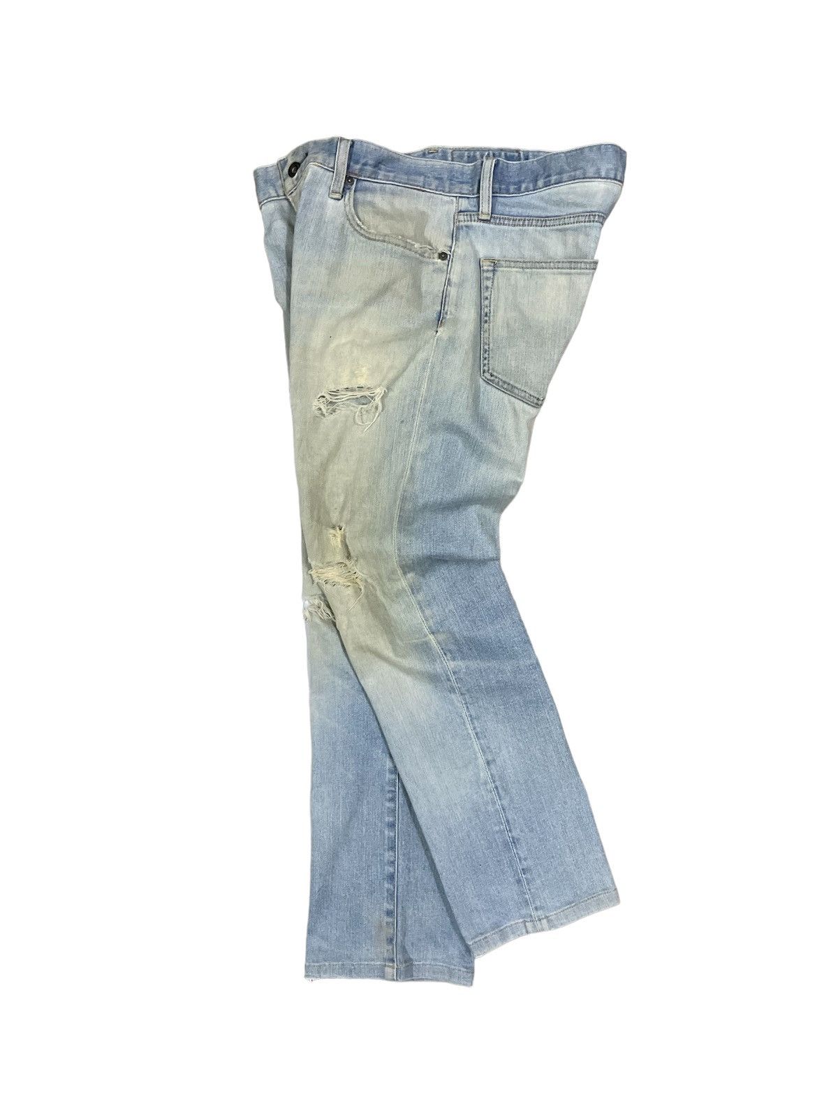 Jun Takahashi Japanese Streetwear Blue Wash Ripped Distressed Style Jeans Size US 32 / EU 48 - 4 Thumbnail