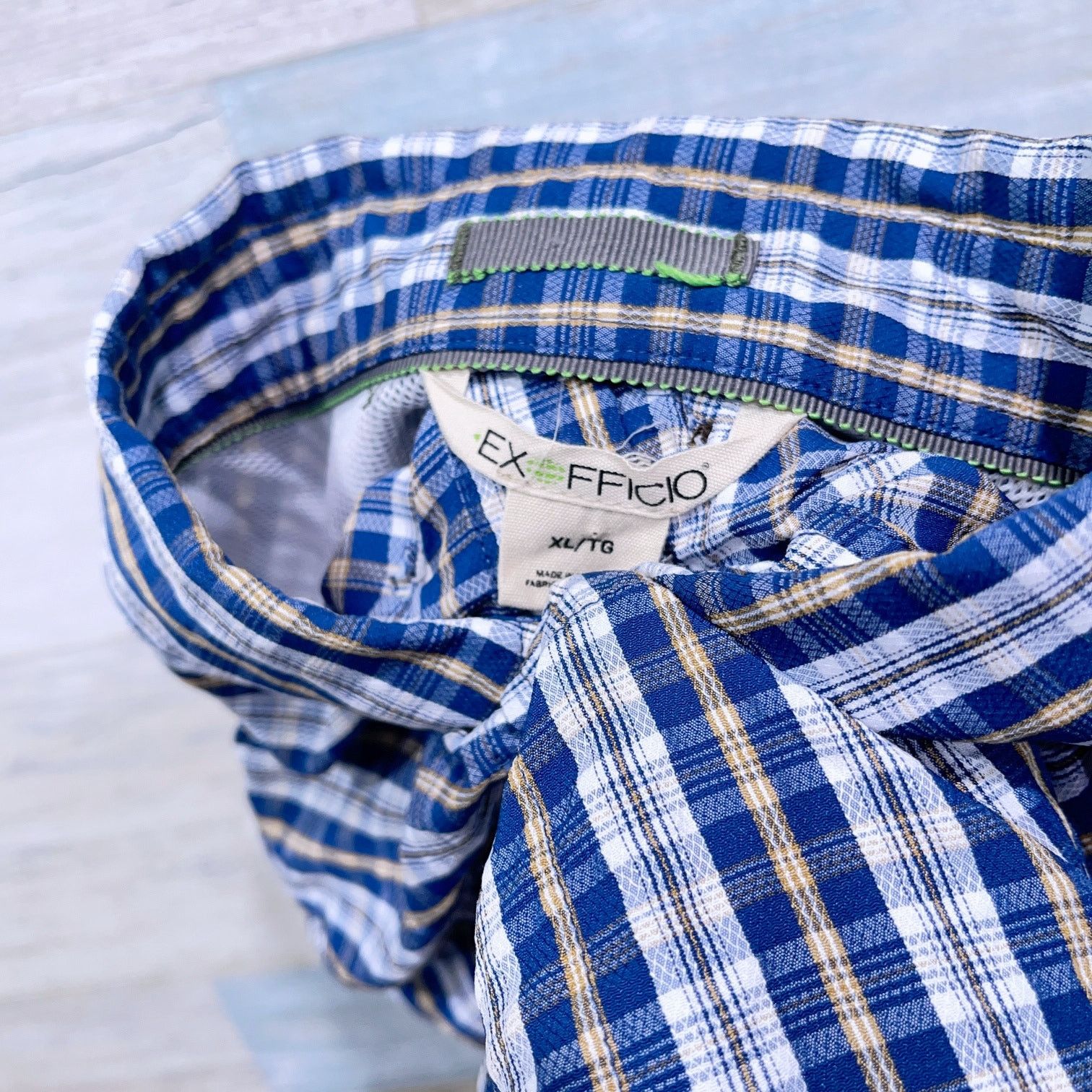 ExOfficio ExOfficio Short Sleeve Ventilated Shirt Blue Plaid Snap XL Size US XL / EU 56 / 4 - 5 Thumbnail