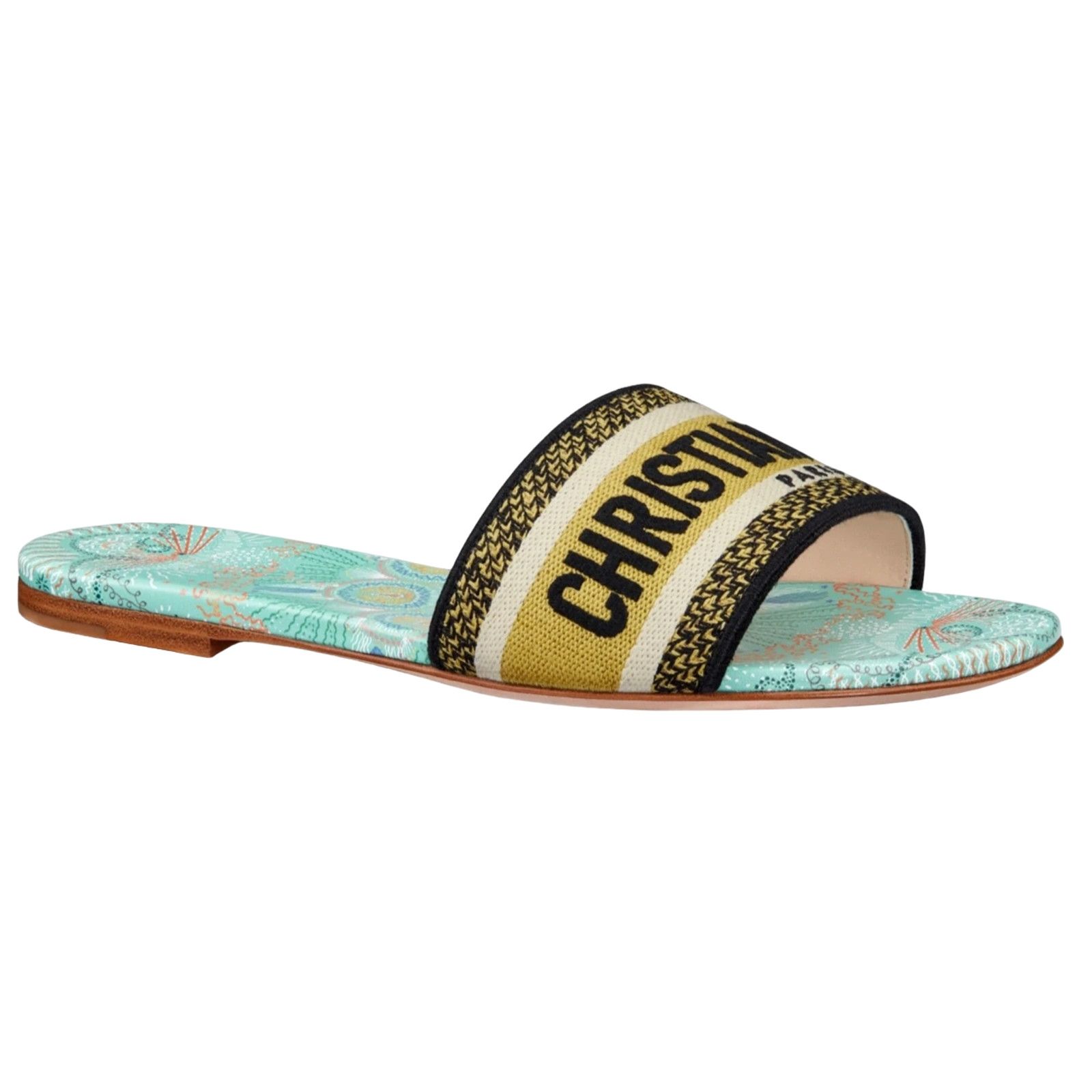 Dior In Lights Dway Embroidered Logo Slide Flat Sandal 35 Size US 5 / IT 35 - 1 Thumbnail