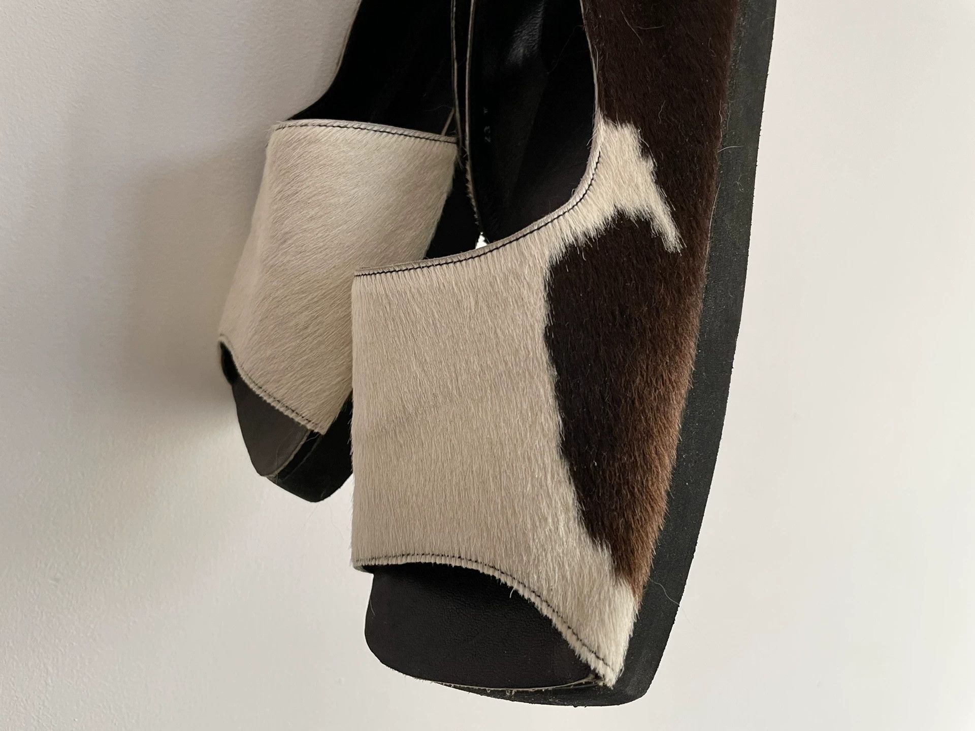 Comme des Garcons CDG 1984 Early Cow Print Square Toe Sandal 36-37 Size US 6 / IT 36 - 3 Thumbnail