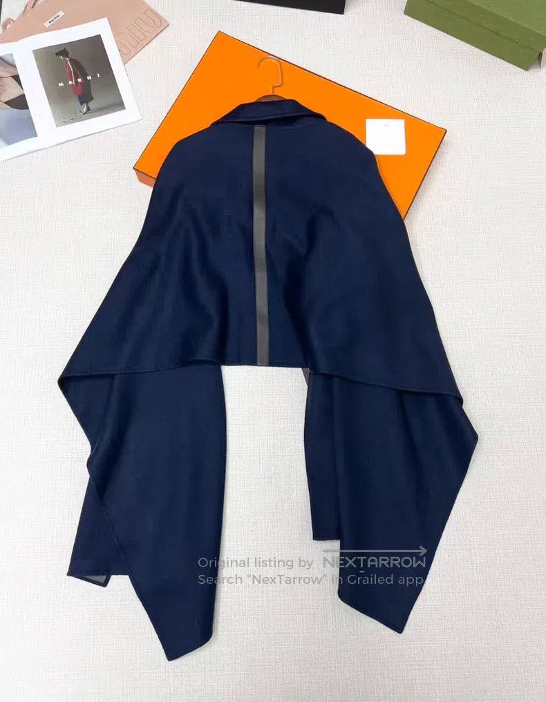 Hermes Hermes size 70*205cm Cashmere Shawl, Dark Blue Size ONE SIZE - 2 Thumbnail
