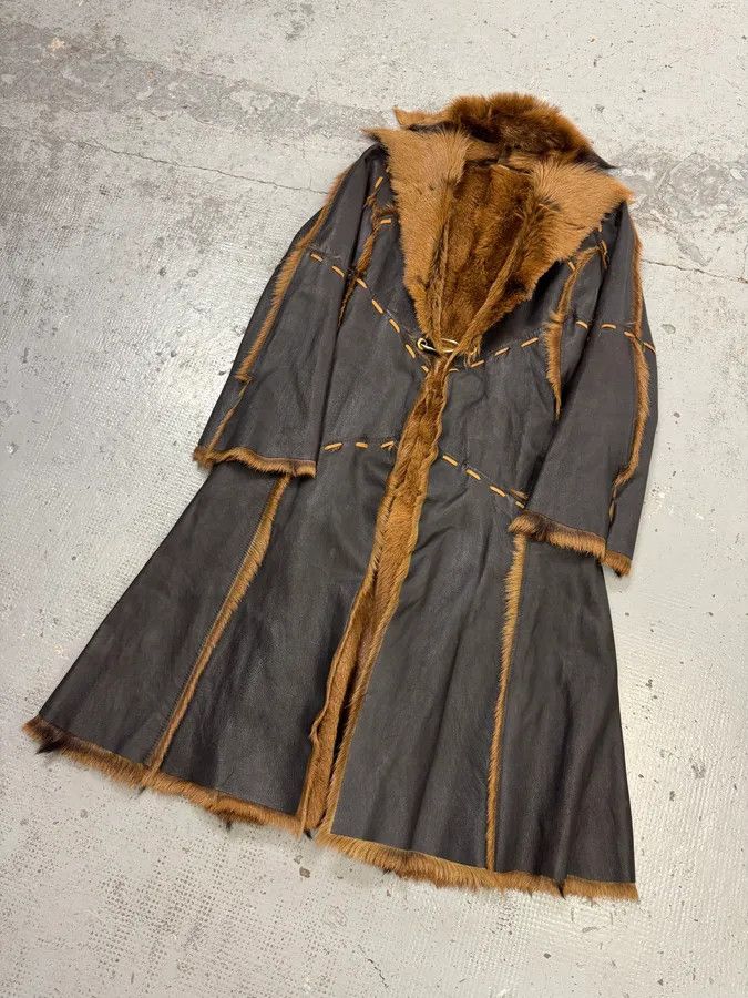Roberto Cavalli 2000s Roberto Cavalli Royal Reversible Long Fur Brown Coat Size S / US 4 / IT 40 - 5 Thumbnail