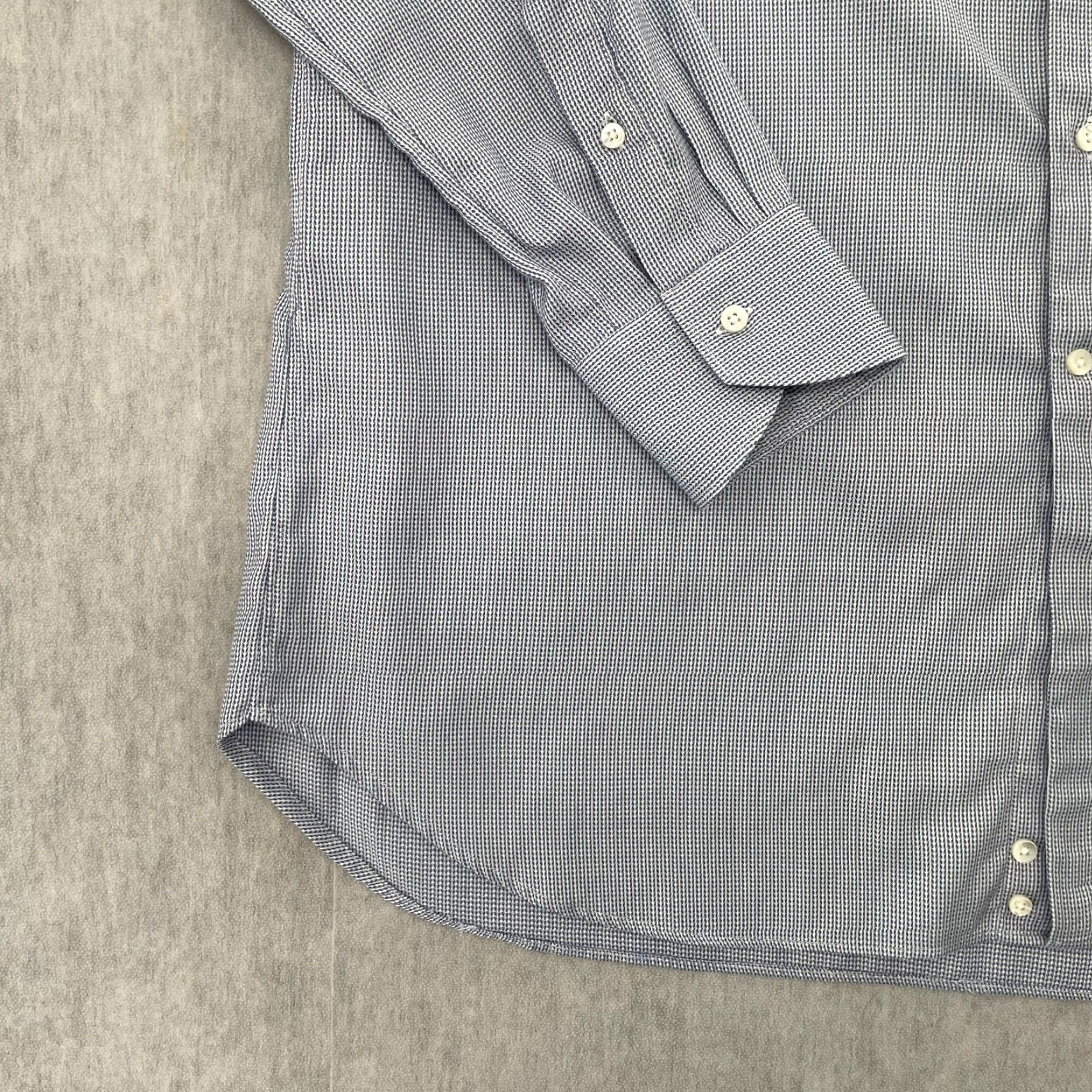 Canali Vintage Canali Mens Dress Shirt Blue Geometric Pattern 17.5/44 Italian Cotton Long Sleeve Size US XL / EU 56 / 4 - 4 Thumbnail