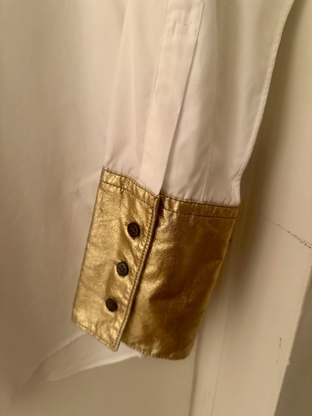 Comme des Garcons SHIRT CdG Shirt White Dress Shirt with Gold Collar and Cuffs Size US L / EU 52-54 / 3 - 3 Thumbnail