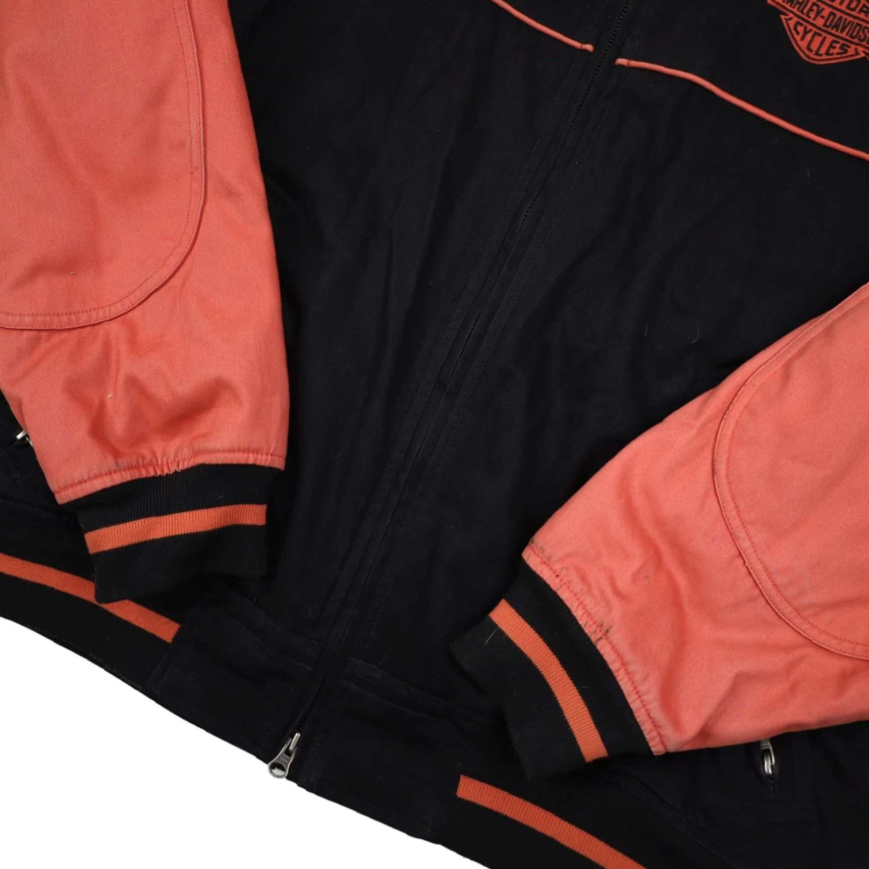 Harley Davidson VINTAGE Harley-Davidson Mens XL Spellout Quilted Bomber Jacket Black Size US XL / EU 56 / 4 - 4 Thumbnail