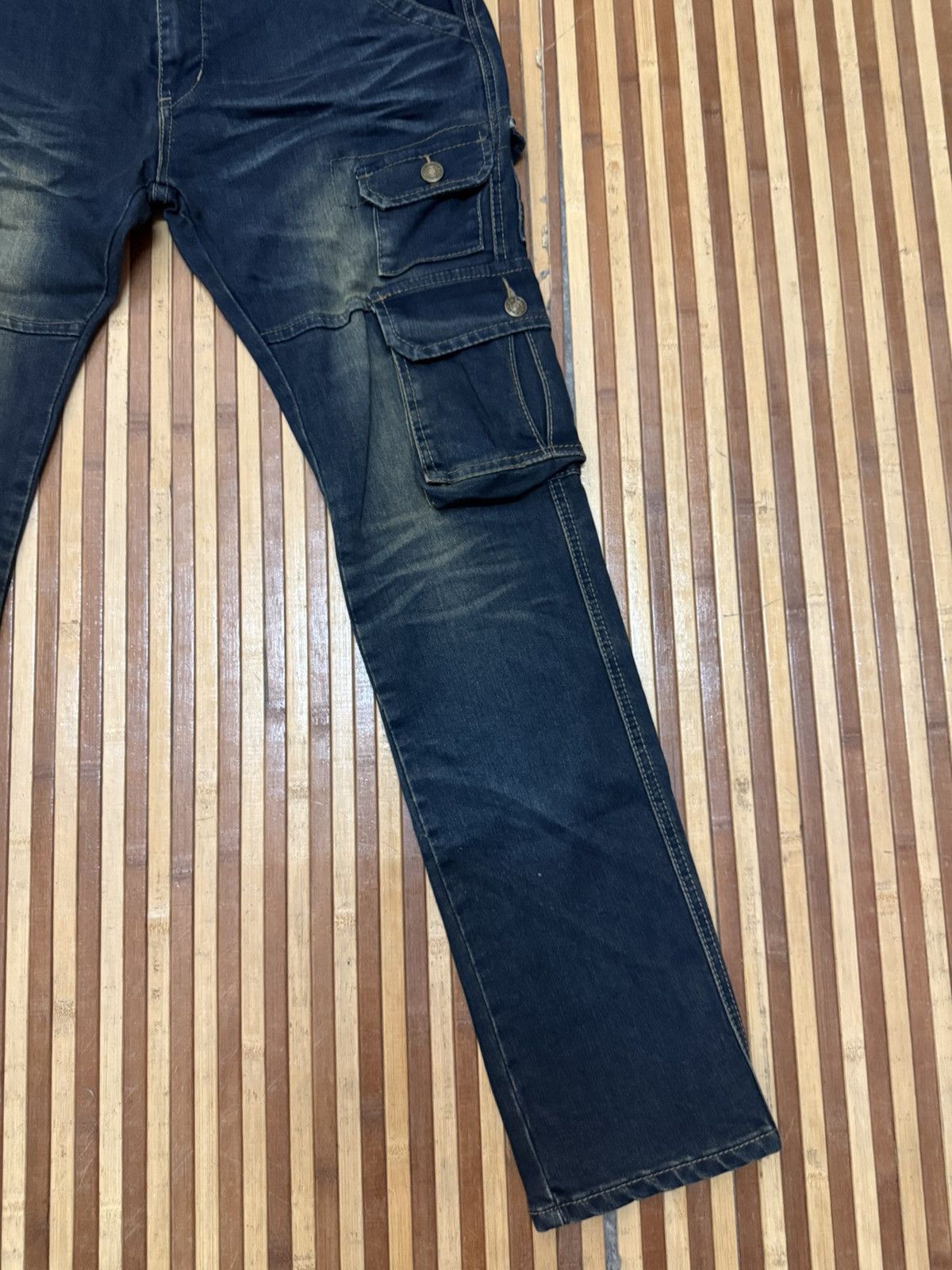 Japanese Brand Vintage The F&S Jeans Denim Cargo Pants 9 Bush Pocket W31X32 Size US 31 - 4 Thumbnail