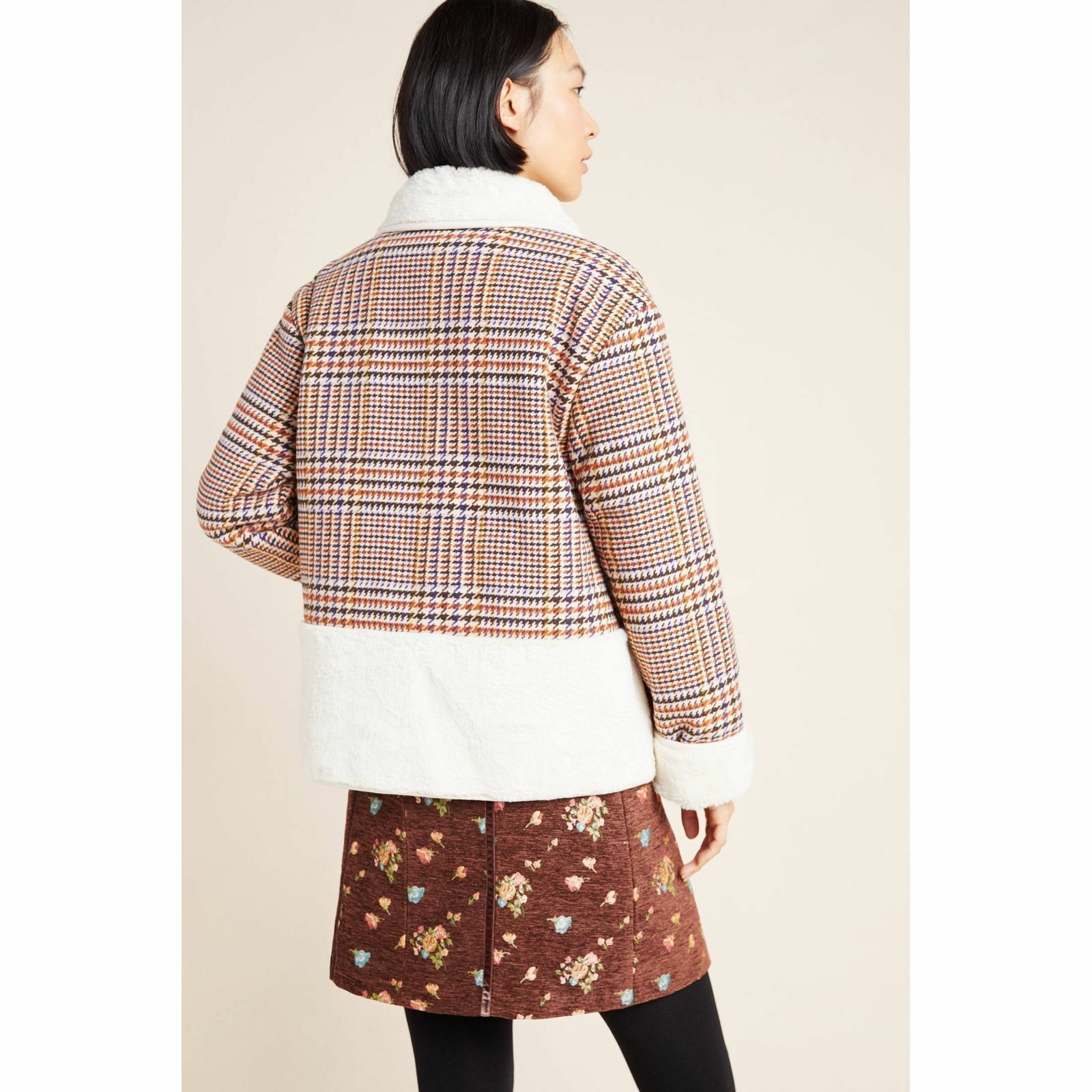 Anthropologie New Anthropologie Plaid Faux Fur Jacket by NuRode $240 SMALL Size S / US 4 / IT 40 - 3 Thumbnail