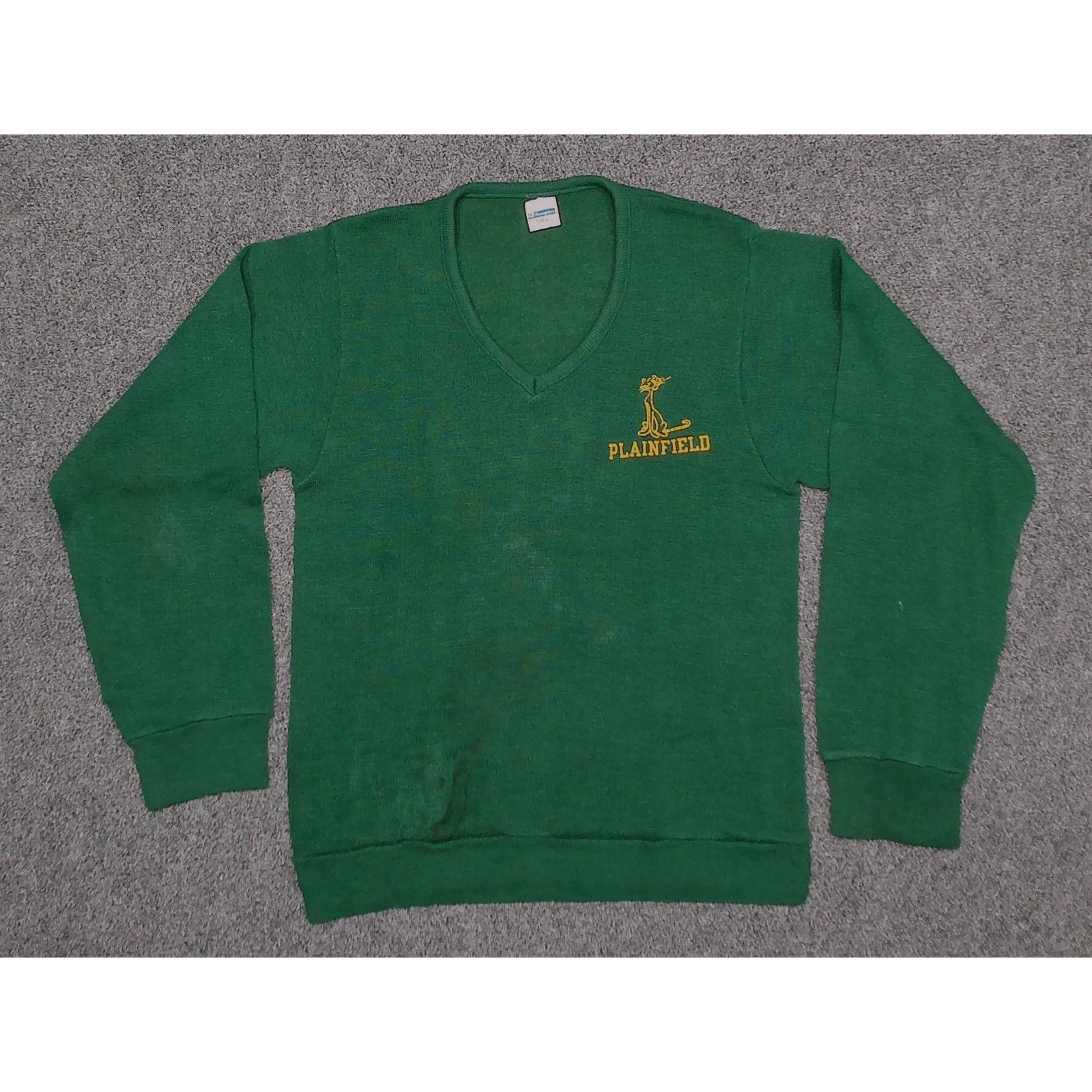 Champion Champion Vintage 70s Blue Bar Plainfield Thrashed Sweater Size M / US 6-8 / IT 42-44 - 3 Thumbnail
