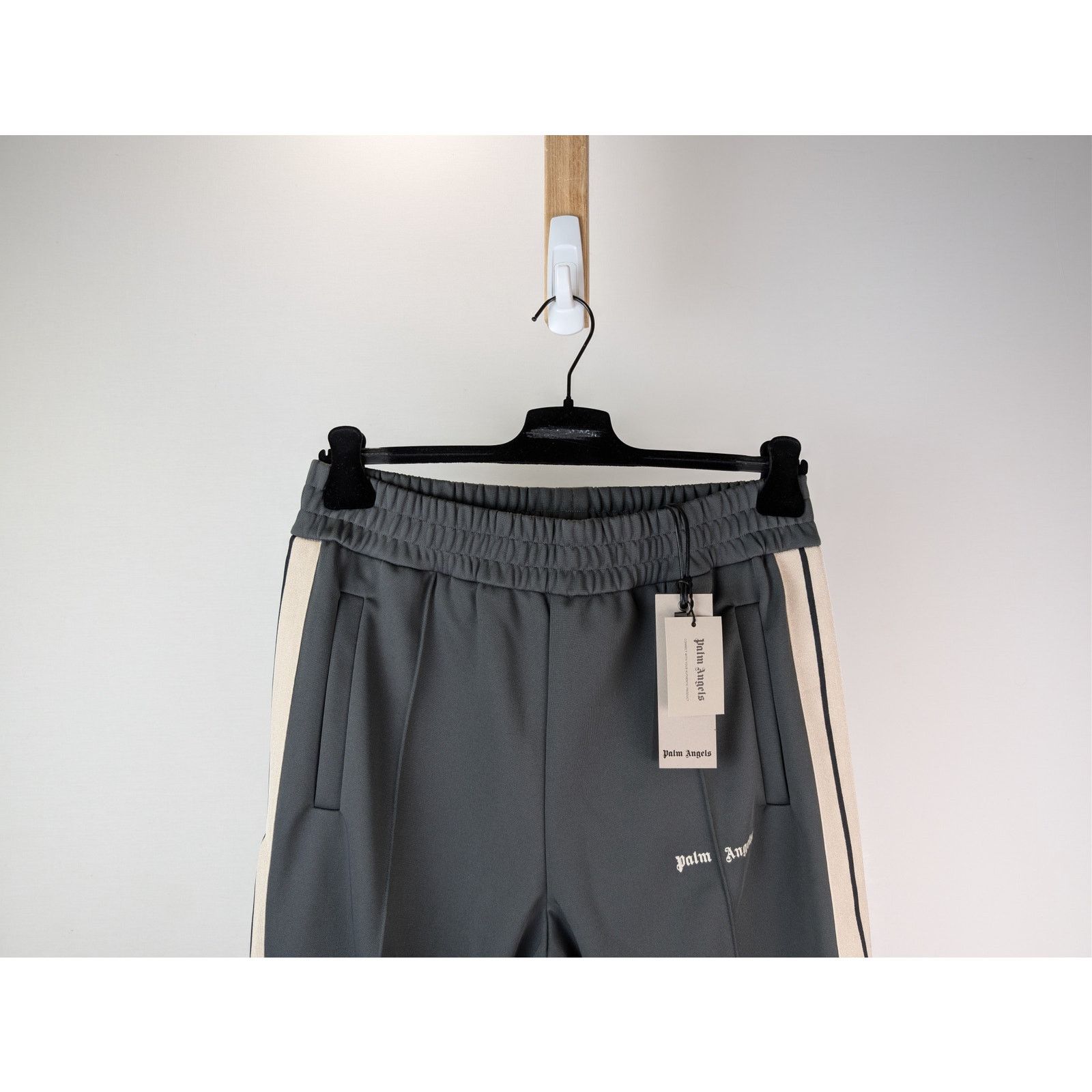 Palm Angels o1rshd1 Q:2 / New Classic Track Pants in Dark Grey / White Size US 36 / EU 52 - 3 Thumbnail