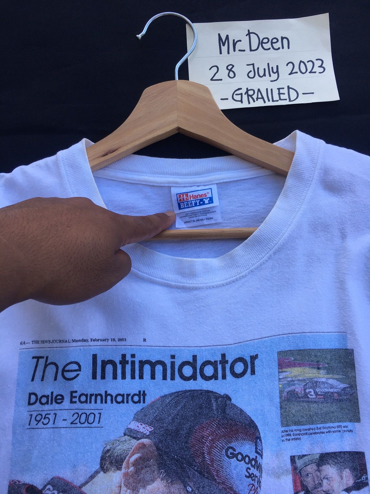 Vintage Vintage Dale Earnhardt The Intimidator Racing Sport Tshirt Size US XL / EU 56 / 4 - 7 Thumbnail