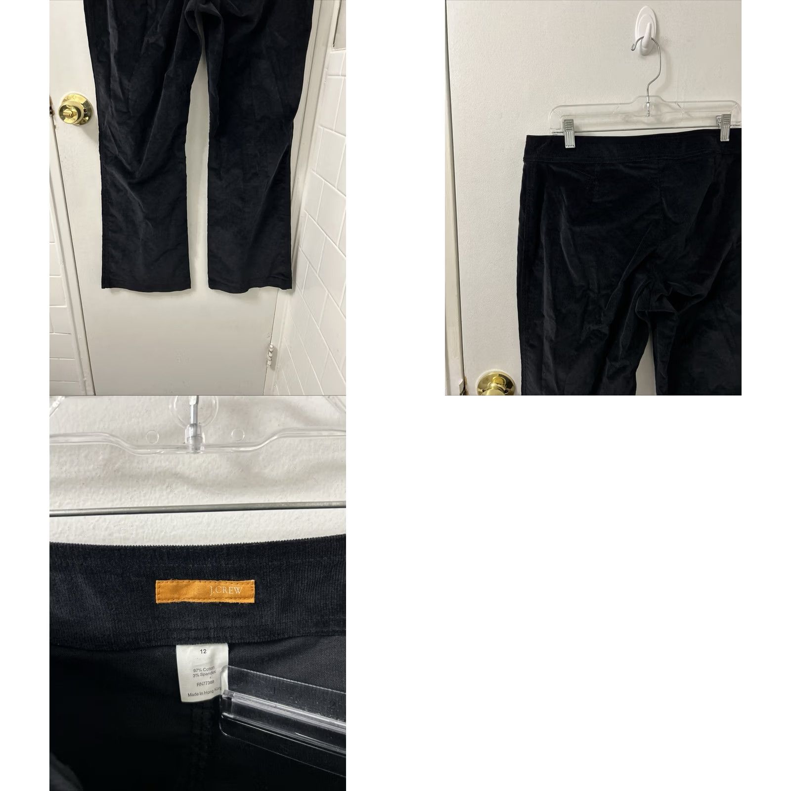 Vintage J Crew Corduroy Pants Womens 12 34x31 Black Boot Cut Stretch Fine Wale Dress Pants Casual Workwear Straight Pockets Regular Mens? Womens Size 34" / US 12 / IT 48 - 8 Thumbnail
