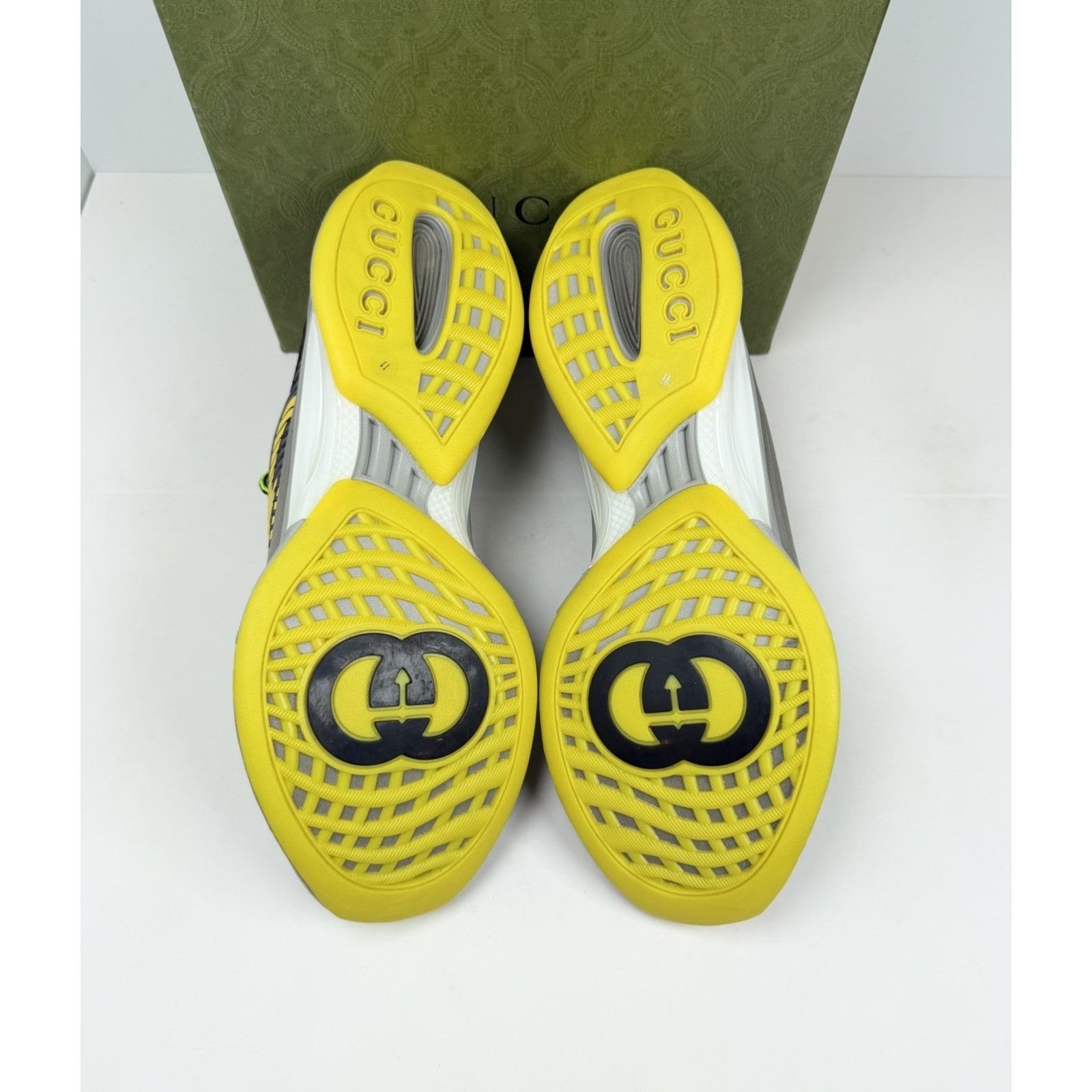 Gucci Size 11.5US - Gucci Run GG Black Yellow Knit Sneakers NEW Size US 11.5 / EU 44-45 - 7 Thumbnail