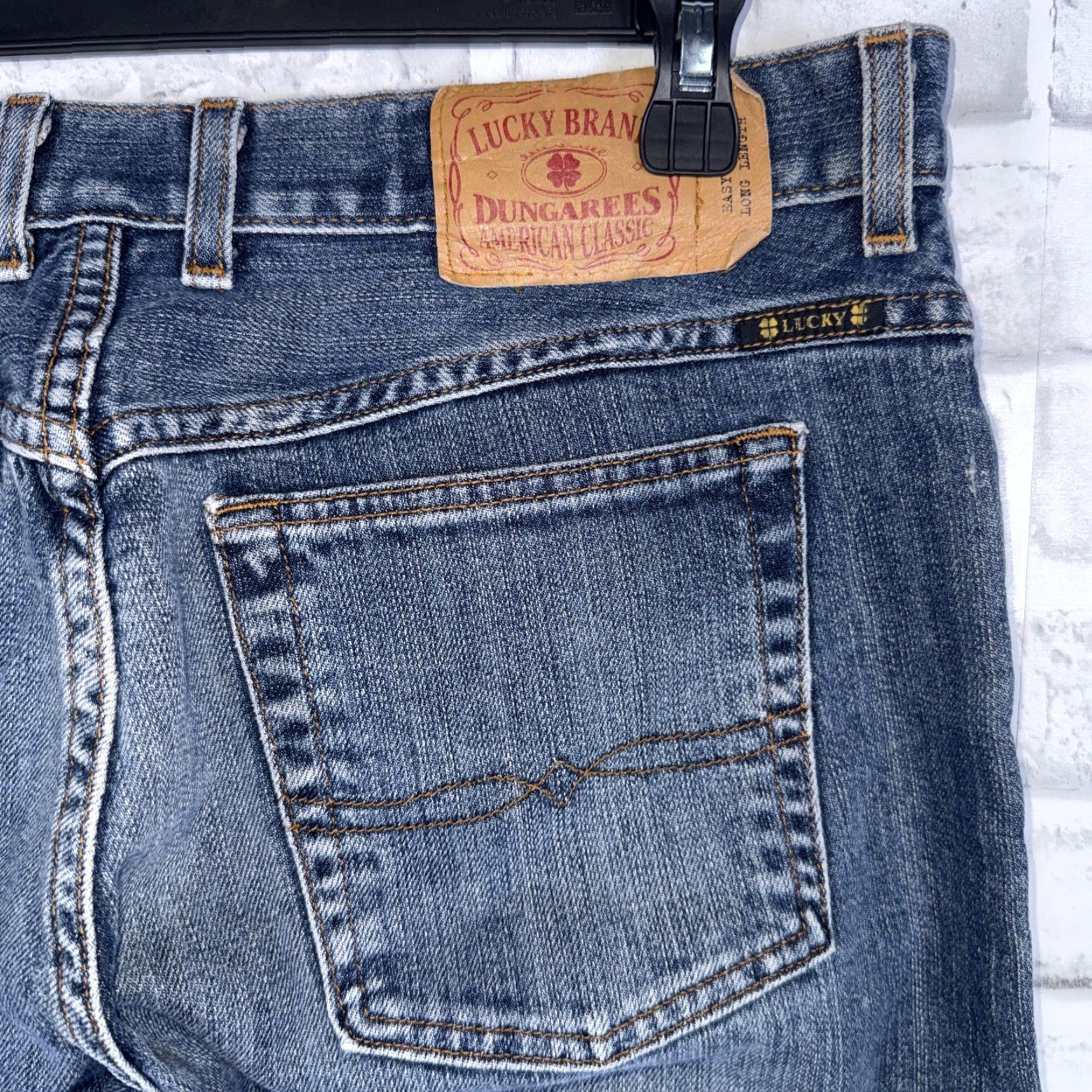 Lucky Brand VINTAGE Lucky Brand Jeans Easy Rider Buttonfly Womens Size 14x32 Blue Straight Size 36" / US 14 / IT 50 - 3 Thumbnail