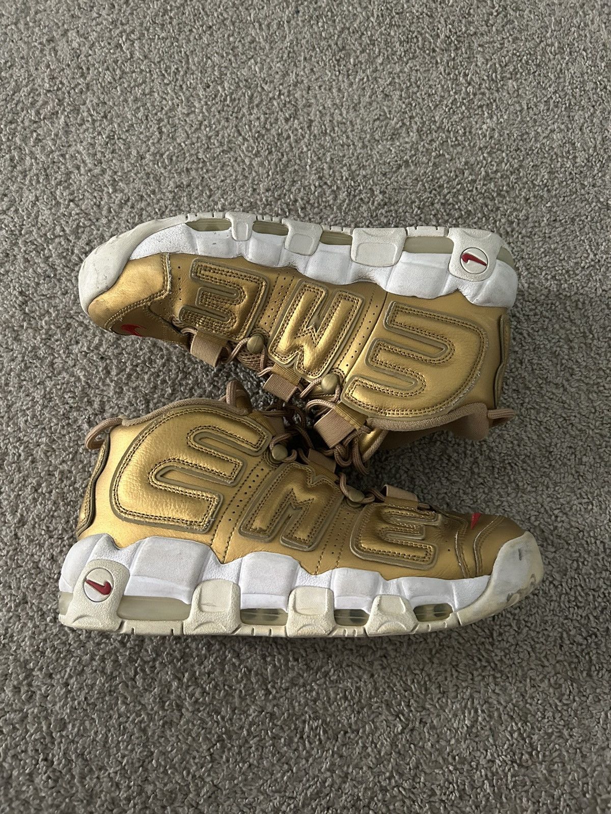 Nike Streetwear Supreme Supreme X Nike Air More Uptempo Metallic Gold Size 10 Grailed