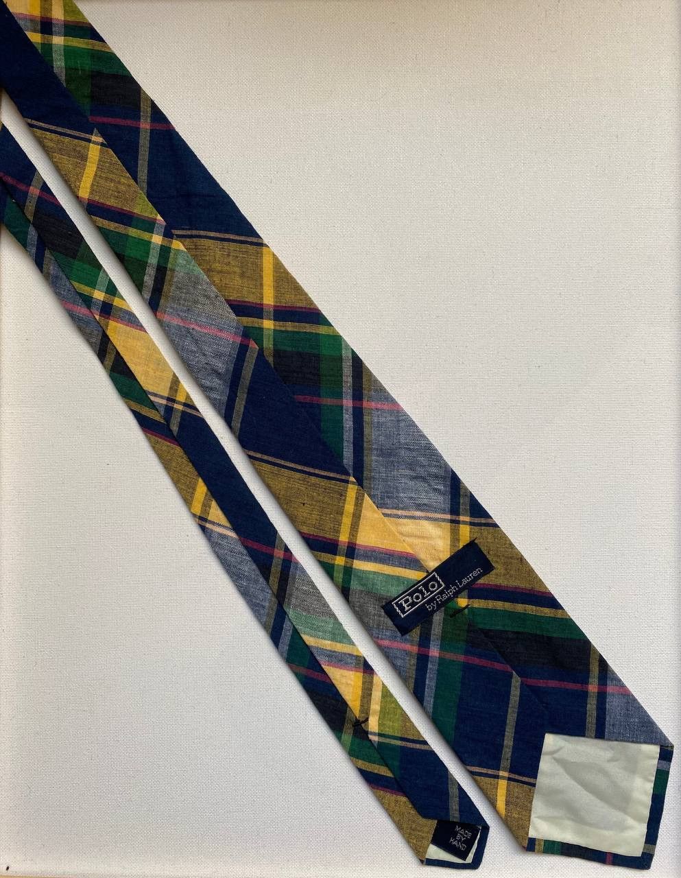 Polo Ralph Lauren Vintage 90s Polo Ralph Lauren Plaid Cotton Tie USA Made Size ONE SIZE - 1 Thumbnail