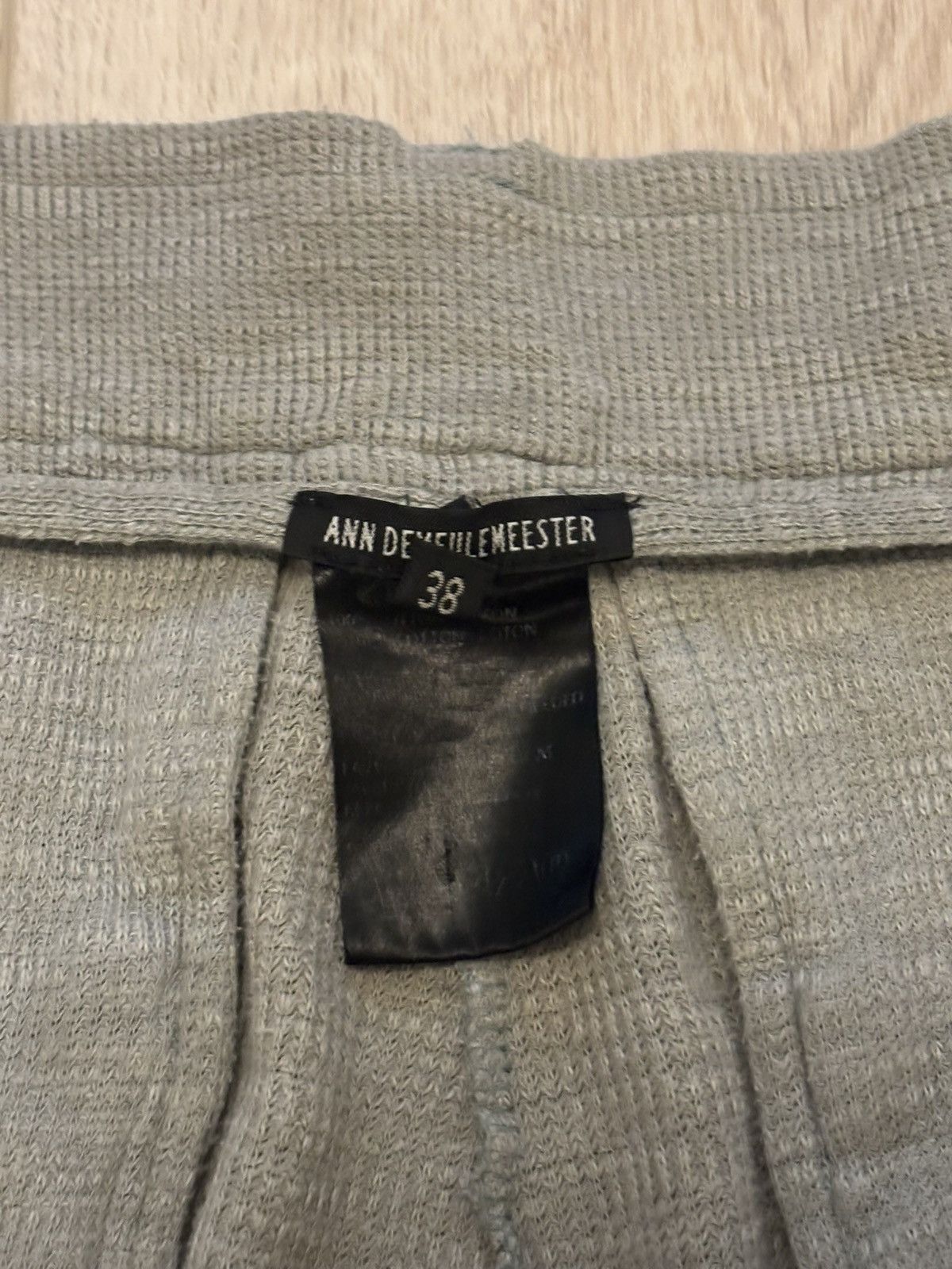 Ann Demeulemeester Ann Demeulemeester faded green knit wide leg sweatpants Size US 34 / EU 50 - 5 Thumbnail