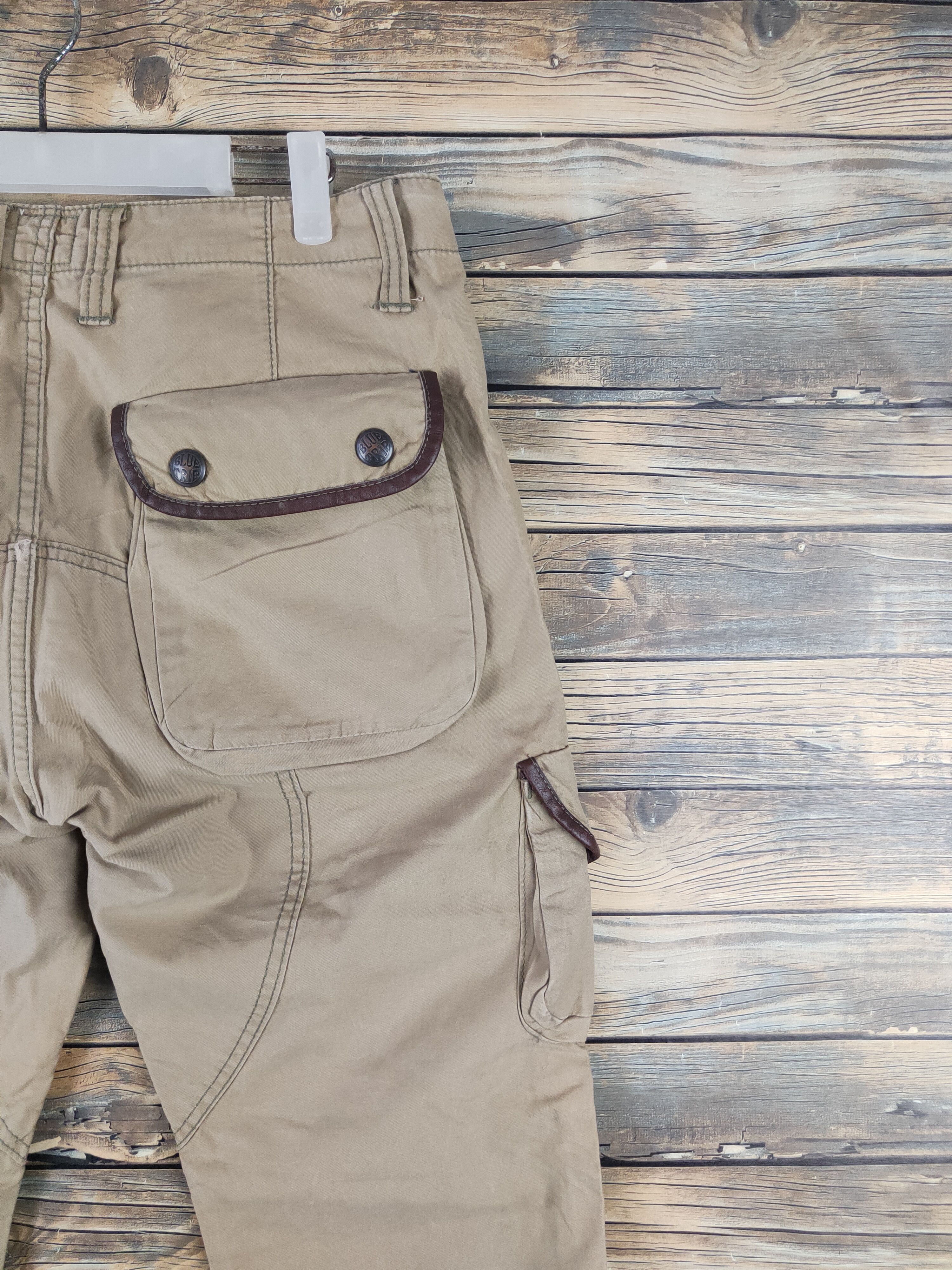 Japanese Brand DL Edwin-Blue Trip Beige Multipocket Cargo Pants #sp46-264T Size US 32 / EU 48 - 10 Thumbnail