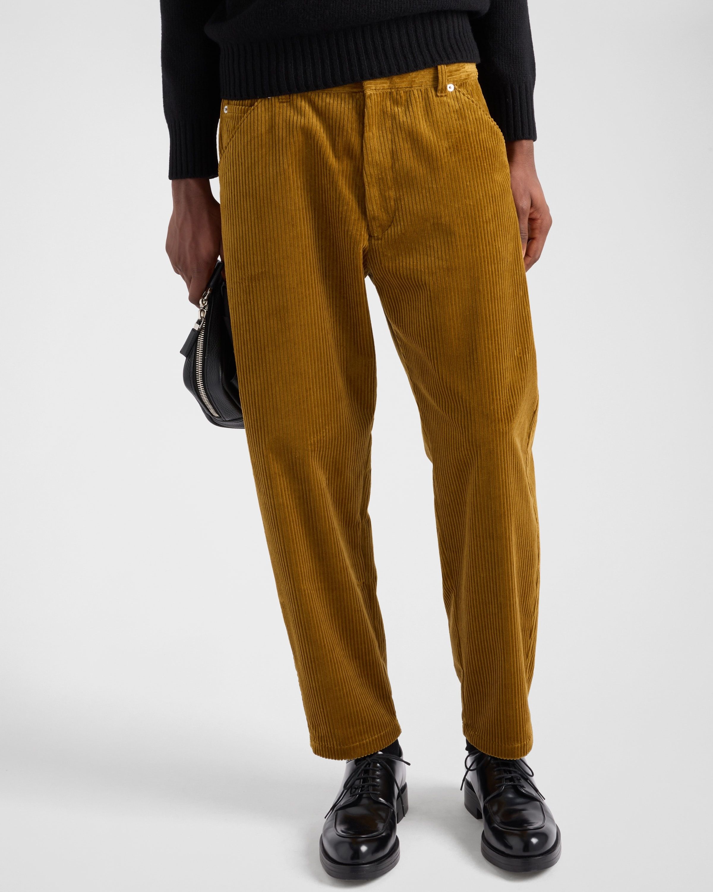 Prada o1bcso1str1025 Velluto Pinwale Corduroy Pants in Yellow Size US 32 / EU 48 - 3 Thumbnail