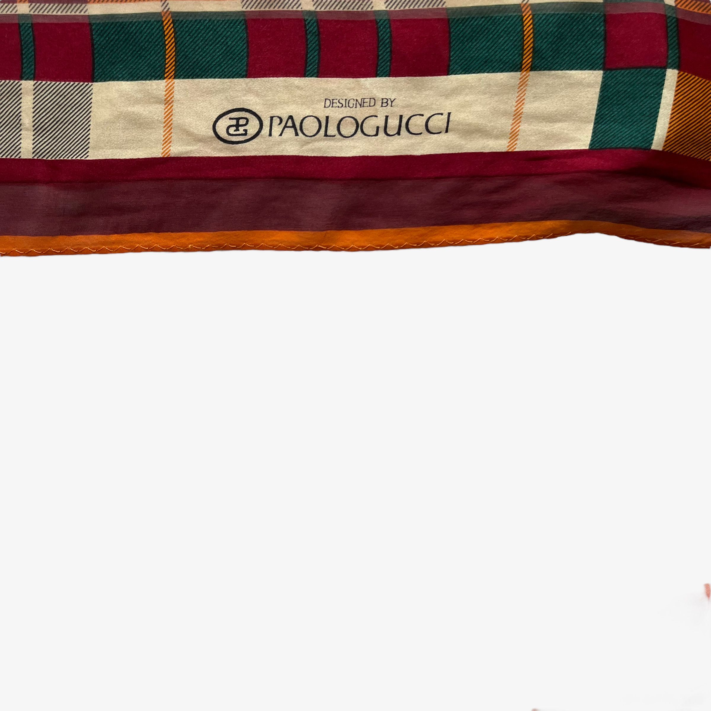 Paolo Gucci Vintage 80s Paolo Gucci Horsebit & Tartan Print Silk Scarf Size ONE SIZE - 2 Thumbnail