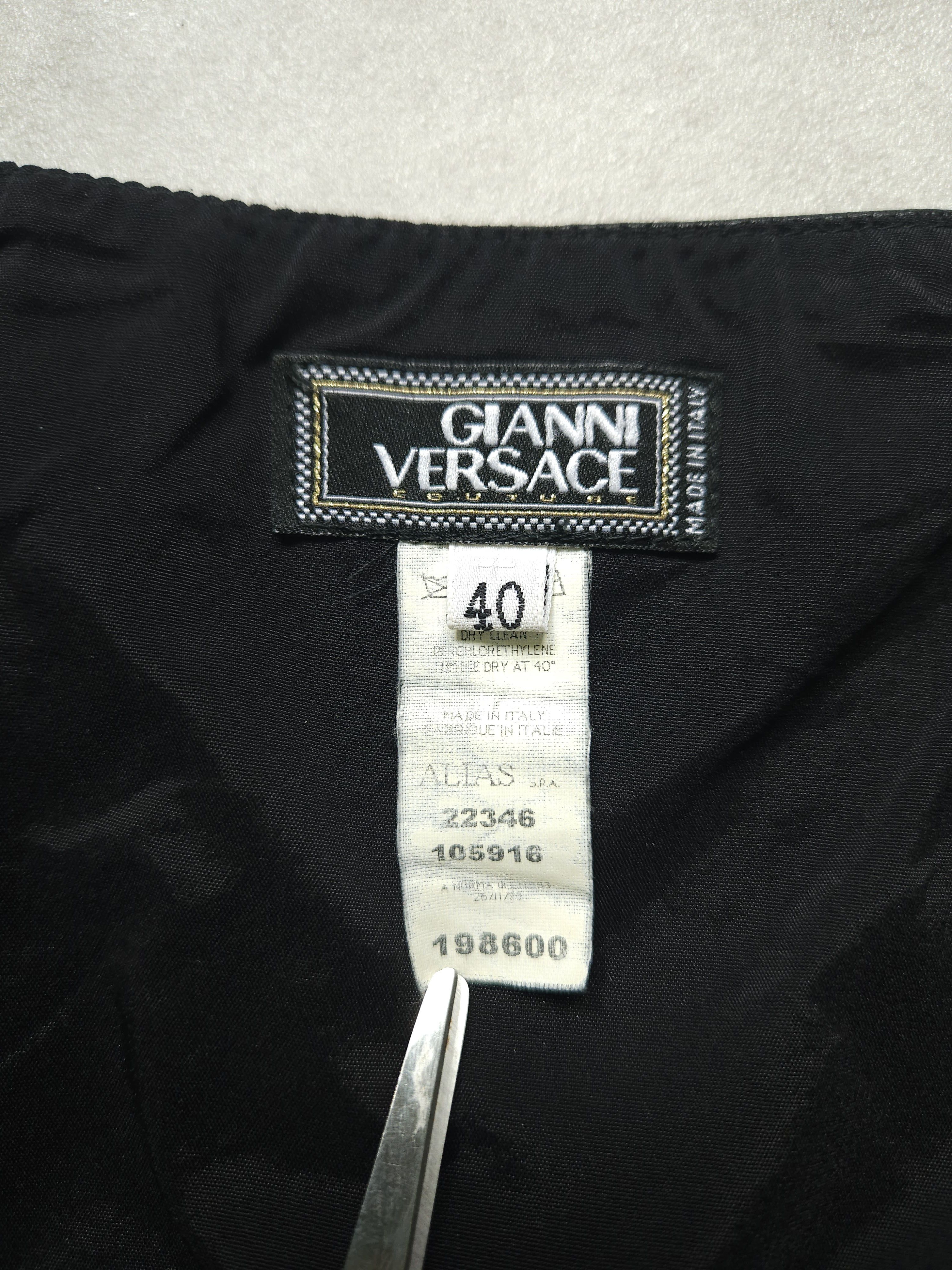 Versace Gianni Versace Couture leather and wool zip off pencil skirt Size 27" / US 4 / IT 40 - 15 Thumbnail