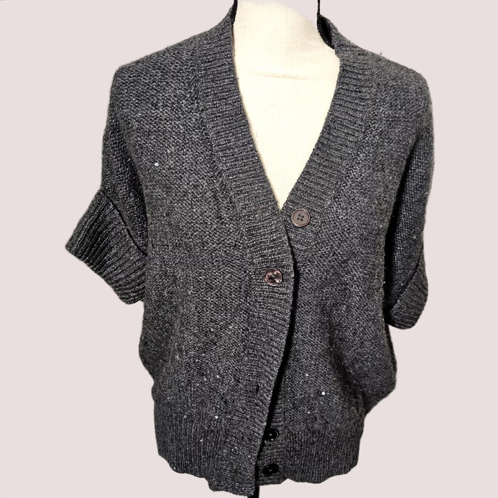 Talbots Talbots Sweater Cardigan Women's Petite Gray Wool Blend Button Raglan Sleeve All Seasons Lightweight Easy Care Size XXS / US 00 / IT 34 - 1 Thumbnail