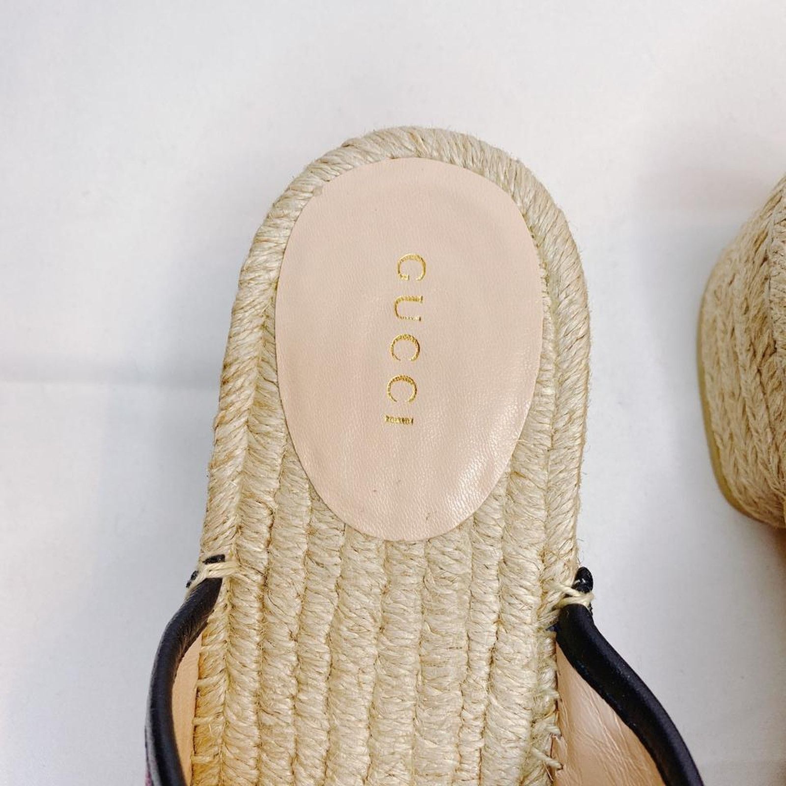Gucci Pilar GG logo multicolor espadrilles heels slippers Size US 9.5 / IT 39.5 - 4 Thumbnail