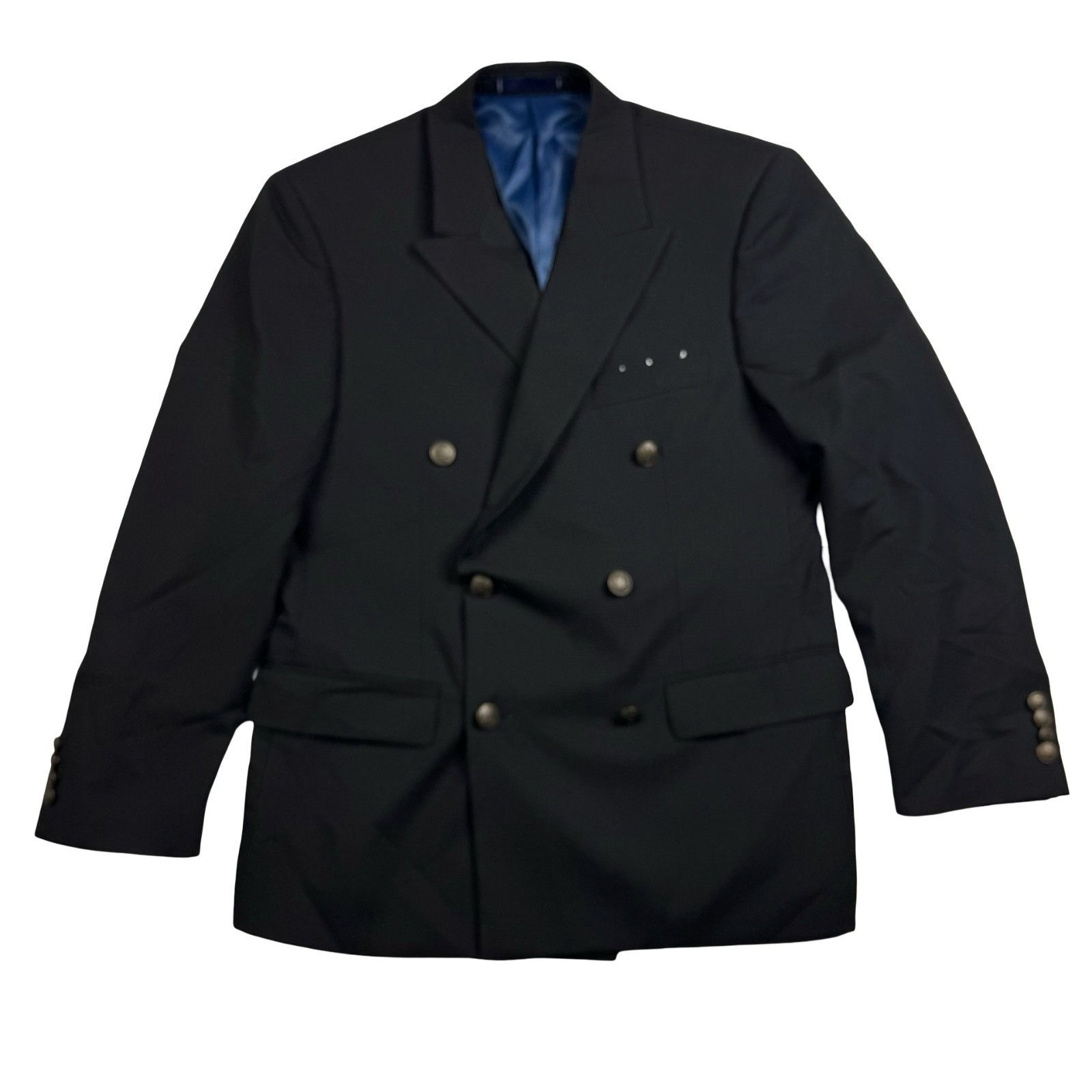 Paul Fredrick Paul Fredrick Men's 100% Wool Double Breasted Metal Button B Size 40S - 2 Thumbnail