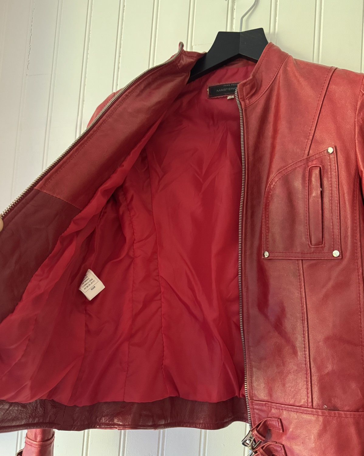 Leather Red Leather Biker Jacket Size US S / EU 44-46 / 1 - 8 Thumbnail