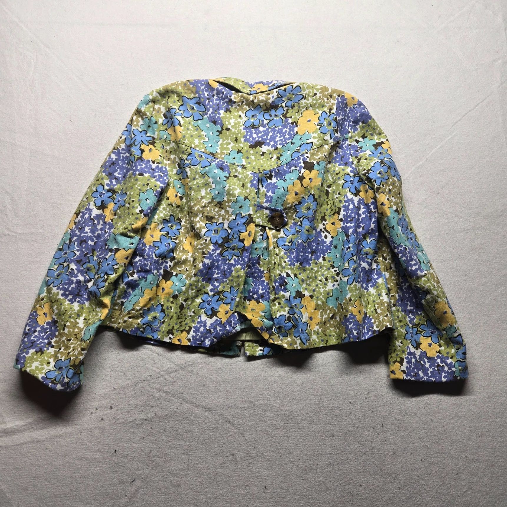 Vintage R.Q.T Blazer Women PL Floral Linen Blend Vintage Jacket Size L / US 10 / IT 46 - 6 Thumbnail