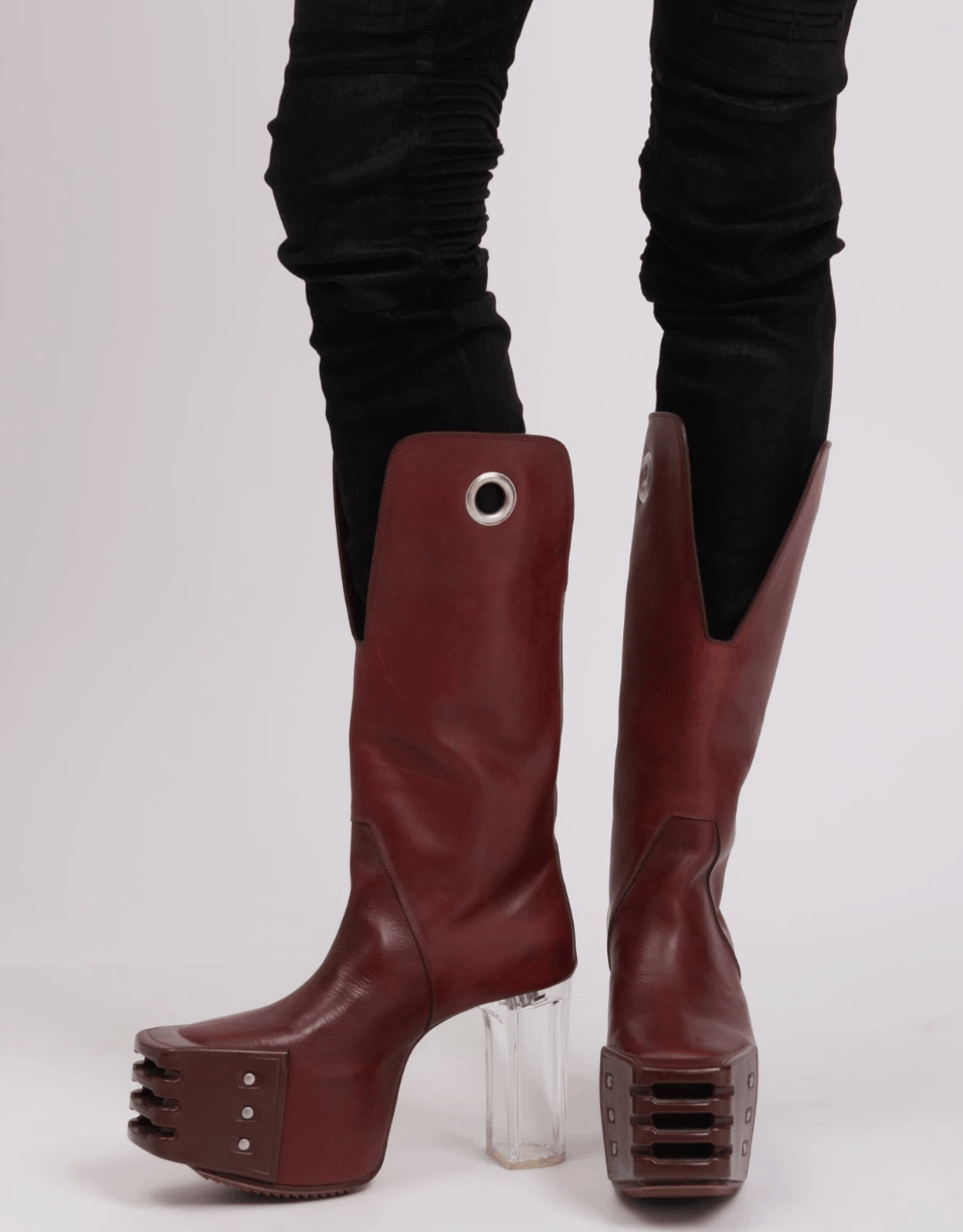 Rick Owens RICK OWENS Kowboy Grill Platform Leather Boots Size US 11 / IT 41 - 1 Thumbnail