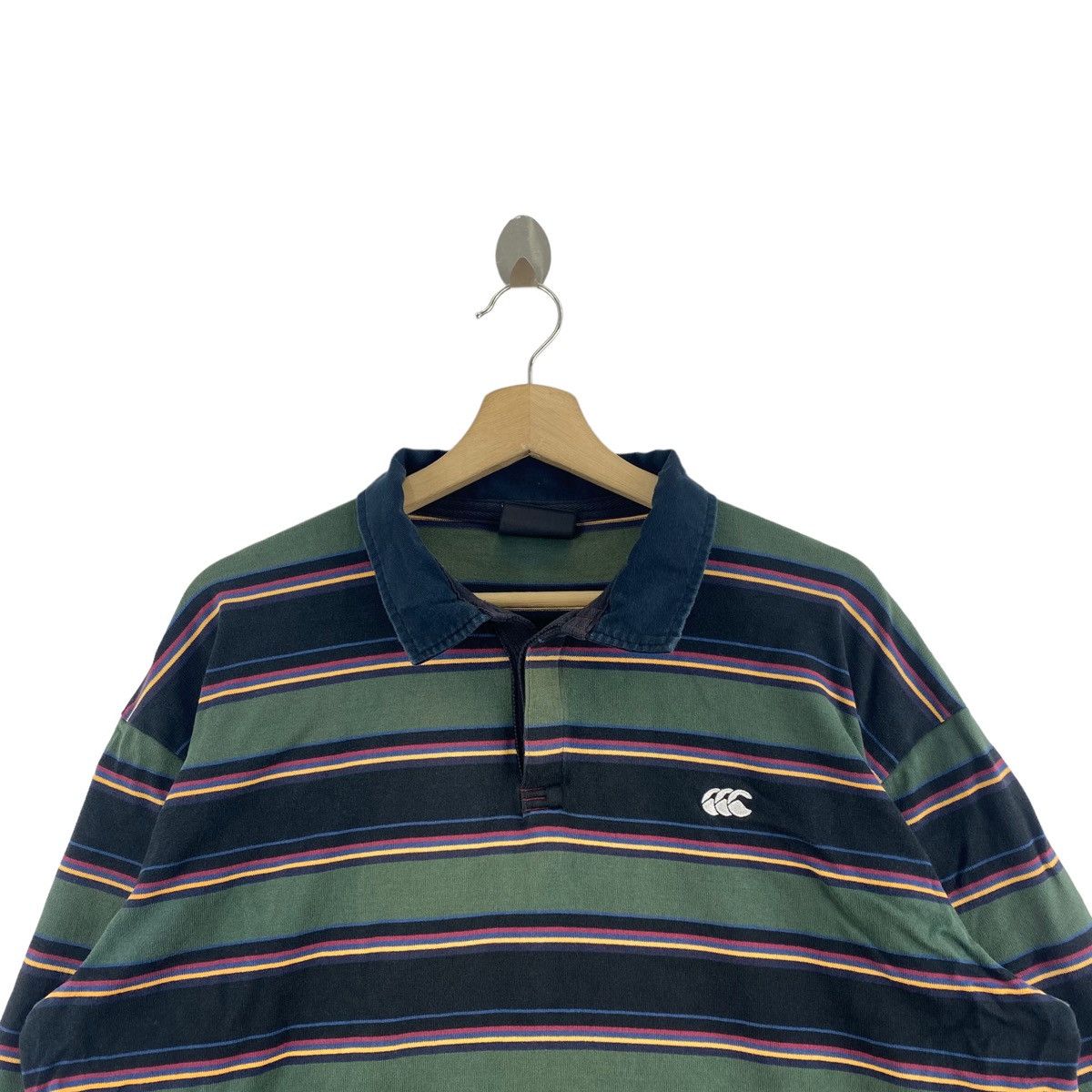 Canterbury of New Zealand CANTERBURY NEW ZEALAND Button Up Collar Multi Color Stripes Size US XXL / EU 58 / 5 - 2 Thumbnail