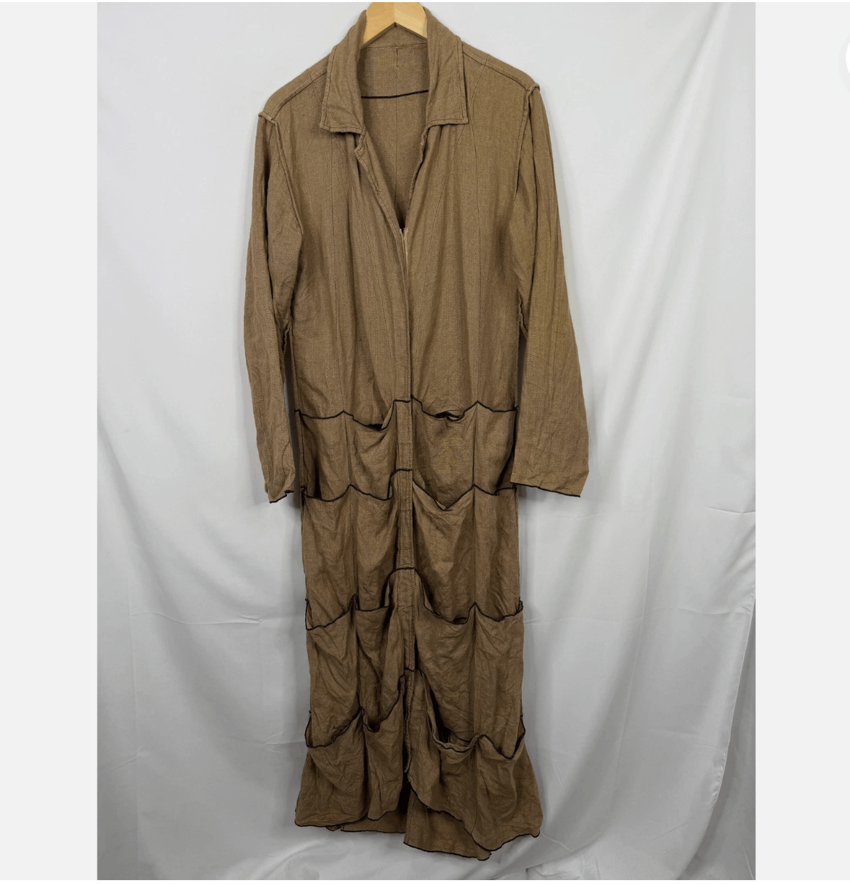 Other Avant Garde 100% Linen Multi Pocket Long Coat Size S / US 4 / IT 40 - 2 Thumbnail