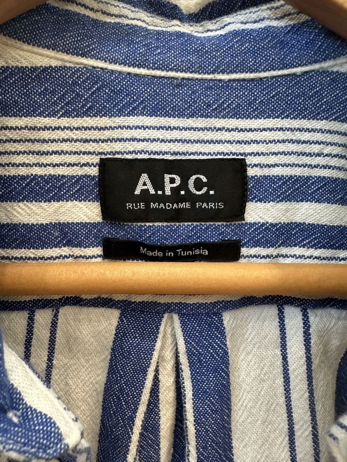 A.P.C. APC Short sleeve blue stripped pattern button down Size US S / EU 44-46 / 1 - 3 Thumbnail