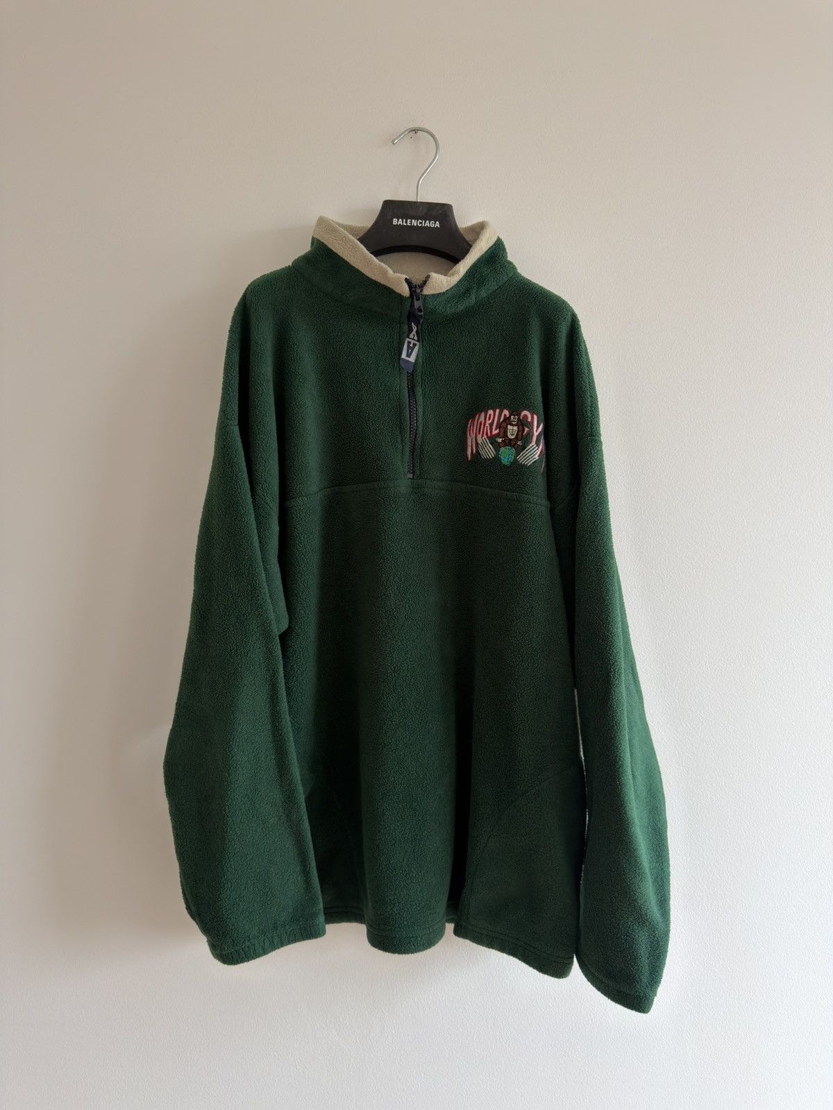 Vintage *RARE* VINTAGE 80s WORLD GYM GORILLA BODYBUILDING FLEECE ZIP Size US XL / EU 56 / 4 - 3 Thumbnail