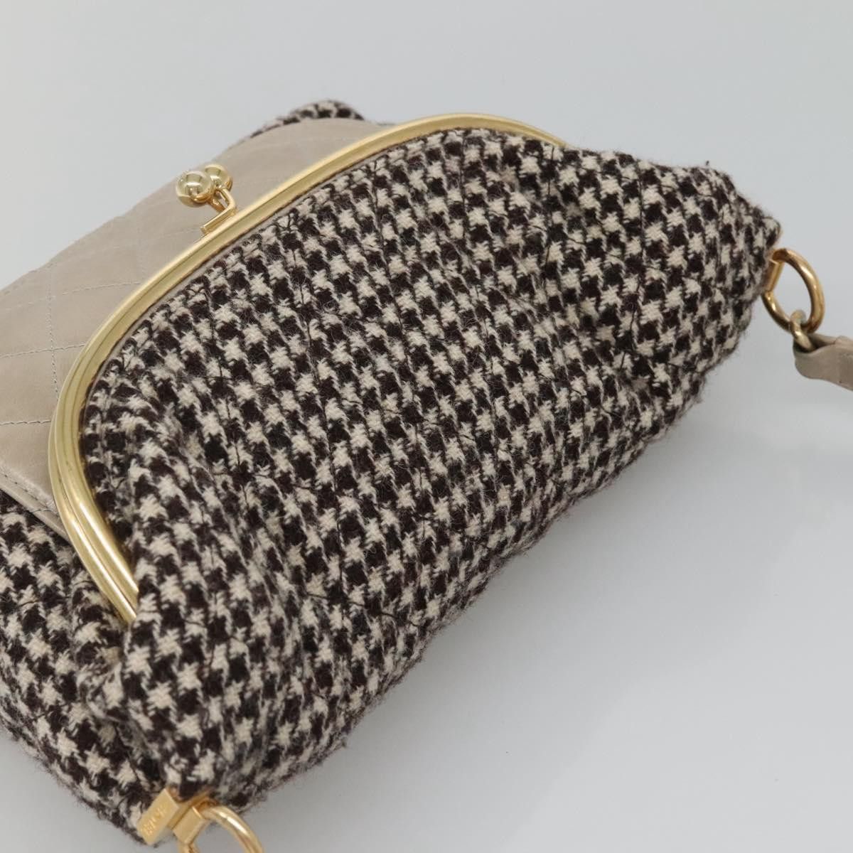 Chanel CHANEL Matelasse Shoulder Bag Wool Gray Gold CC Size ONE SIZE - 6 Thumbnail