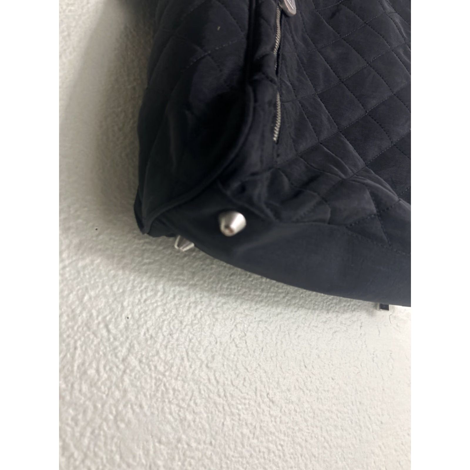 Vintage Baggallini Quilted Shoulder Large Tote Bag Black Nylon Zippers Travel Women Size ONE SIZE - 3 Thumbnail