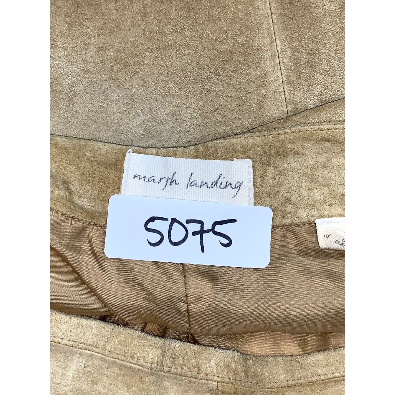 Vintage Marsh Landing Skirt A-Line Leather Beige Tan Long 10 Womens Vintage No Size 32" / US 10 / IT 46 - 5 Thumbnail