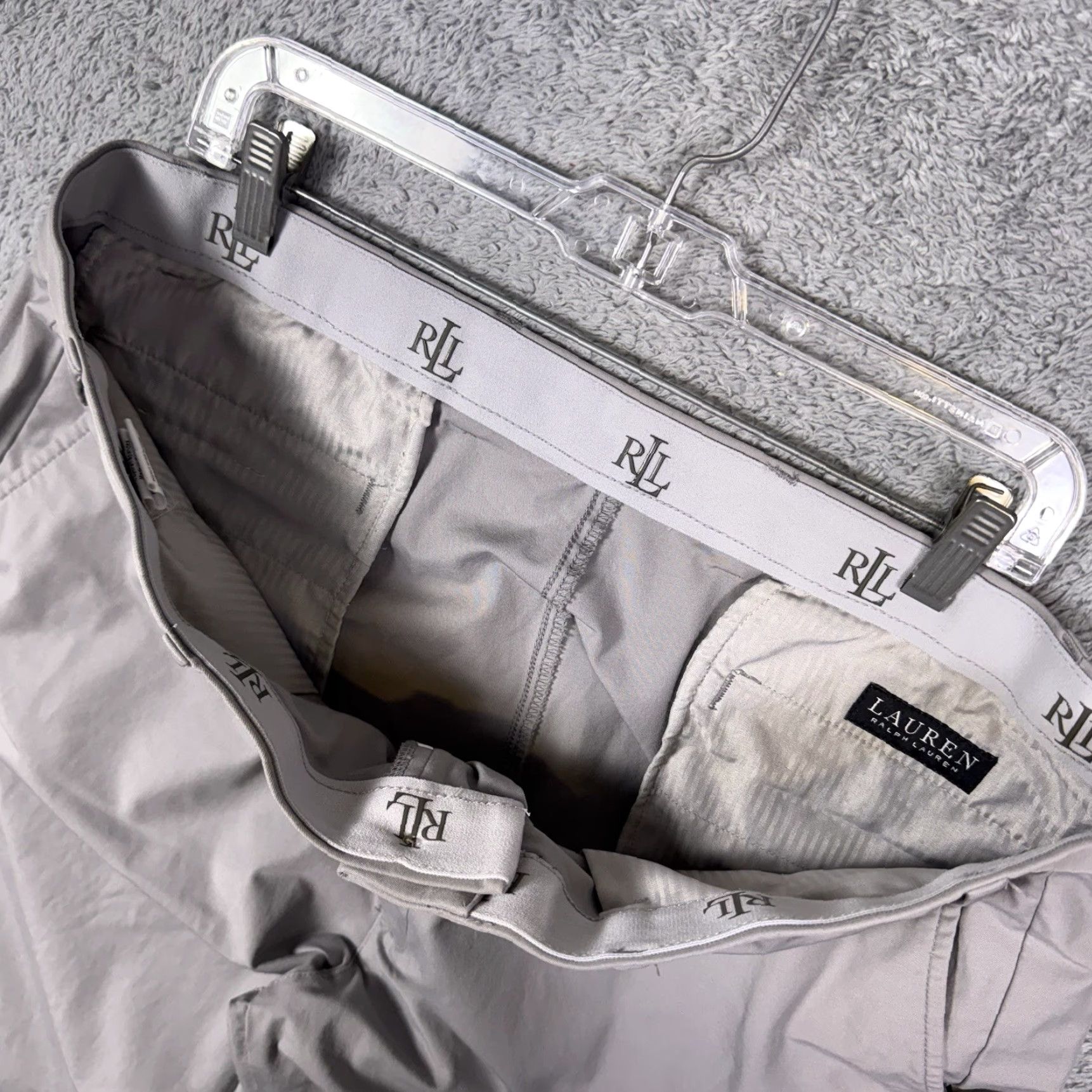 Ralph Lauren Ralph Lauren Black Label Pant Men 40x32 Tech Golf Chino Trousers Lauren LRL Lycra Slashes Pocket Flat Front Gray Cotton Nylon Spandex Size US 40 / EU 56 - 4 Thumbnail