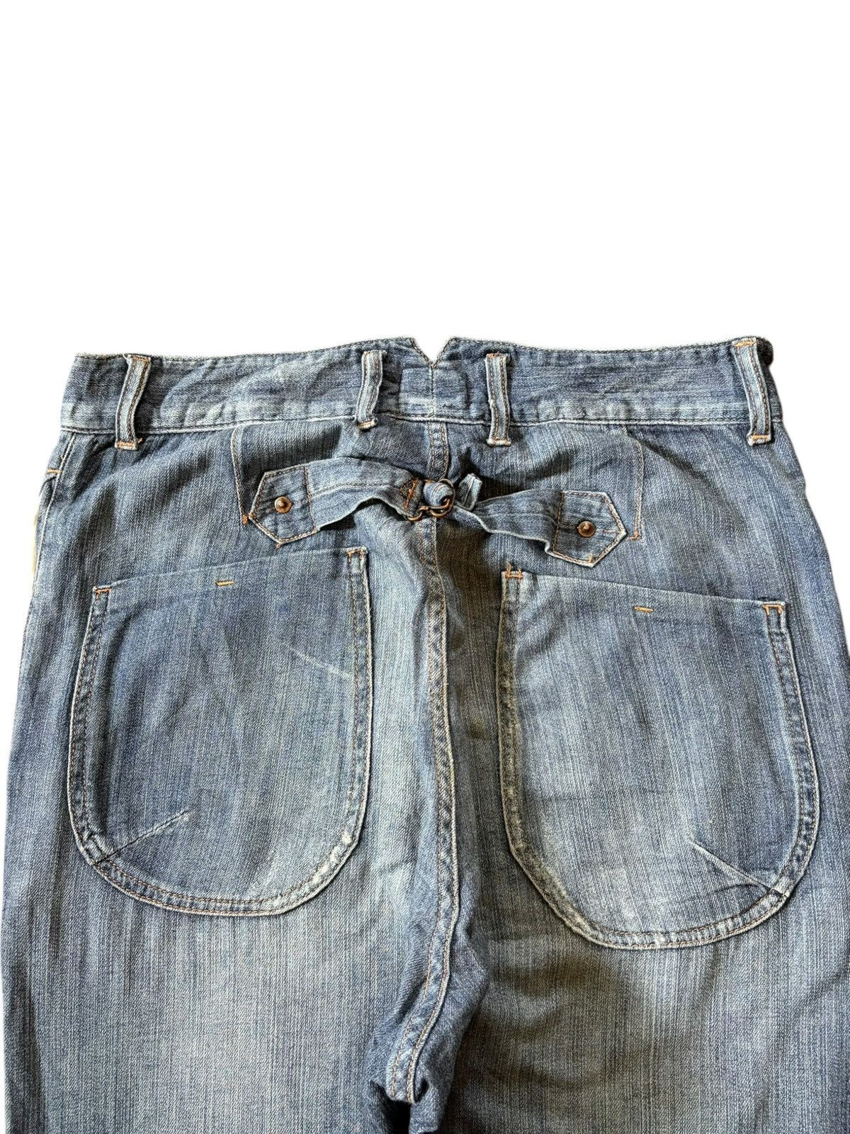 Beauty Beast Vintage Japanese Brand Buckle Back Distress Bush Pant Jeans Size 31" - 4 Thumbnail